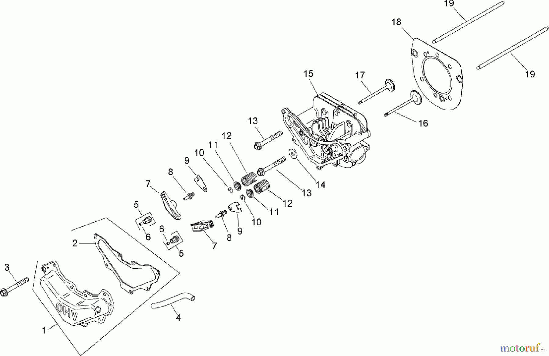  Toro Neu Mowers, Zero-Turn 74360 (Z4200) - Toro TimeCutter Z4200 Riding Mower, 2008 (280000001-280999999) HEAD, VALVE AND BREATHER ASSEMBLY KOHLER SV590-0019