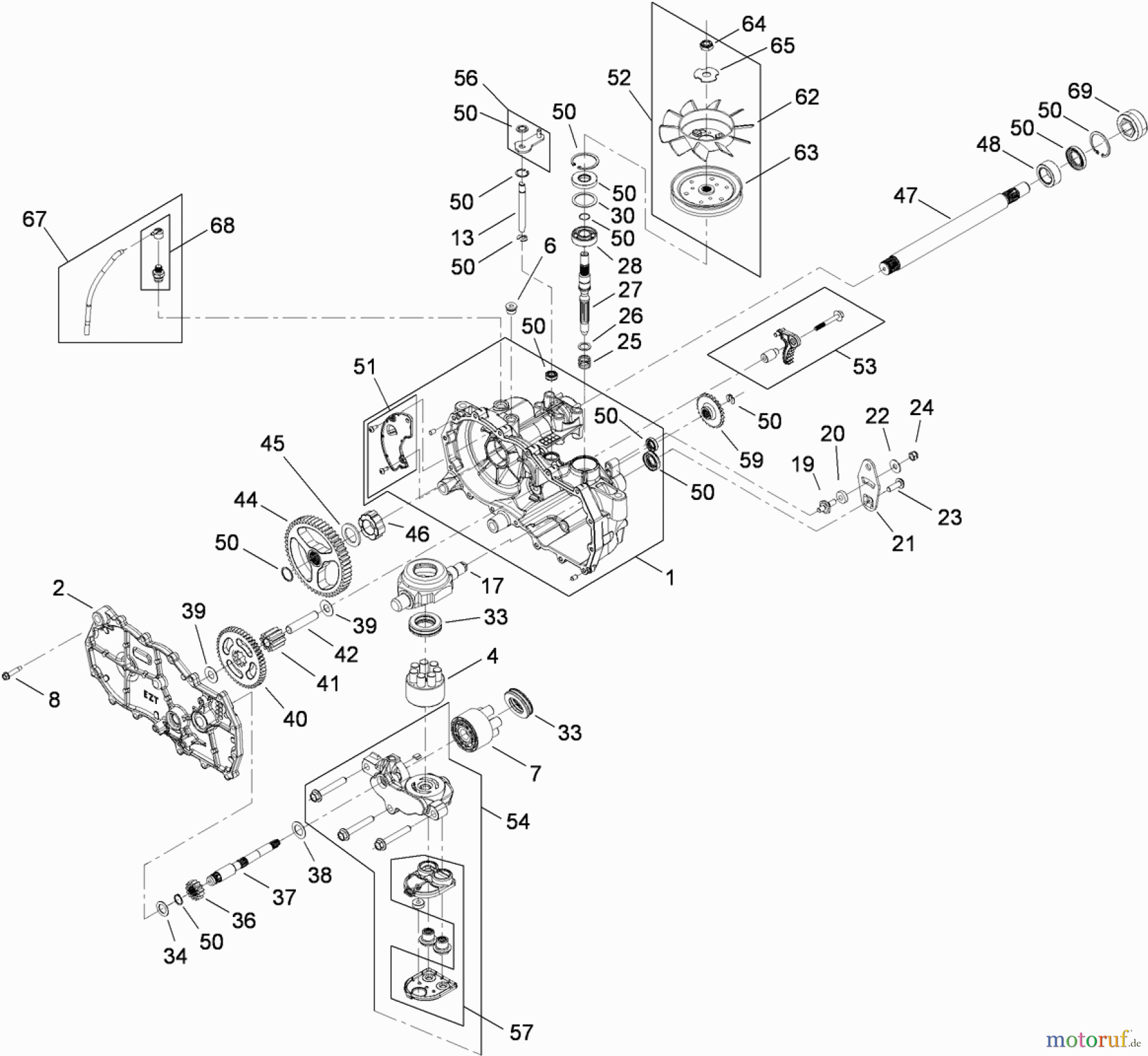  Toro Neu Mowers, Zero-Turn 74360 (Z4200) - Toro TimeCutter Z4200 Riding Mower, 2010 (310000001-310999999) LH HYDRO ASSEMBLY NO. 110-6770