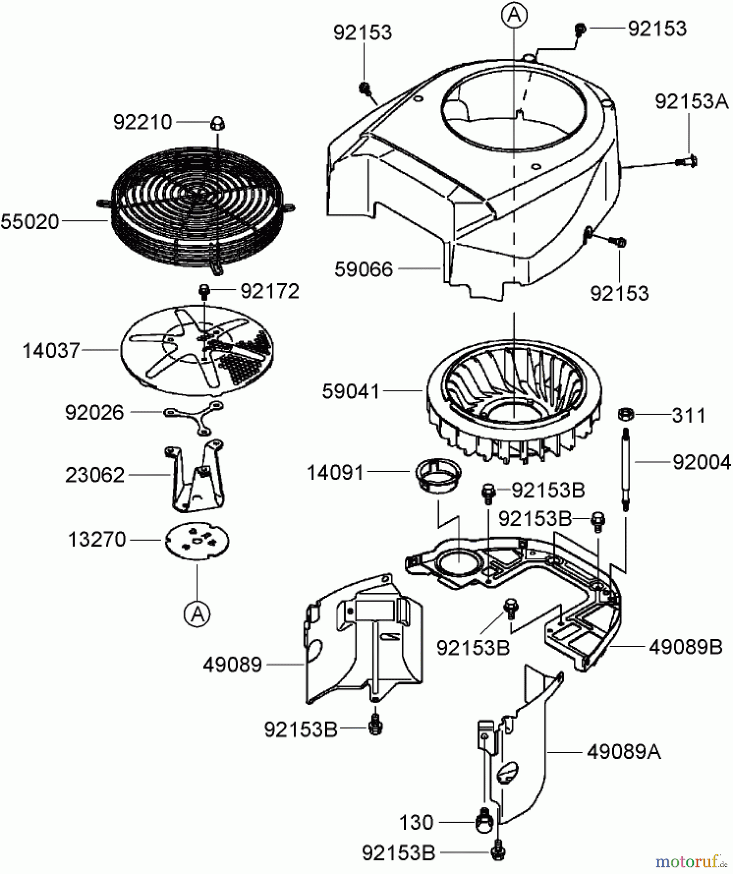  Toro Neu Mowers, Zero-Turn 74374 (Z5040) - Toro TimeCutter Z5040 Riding Mower, 2008 (280000001-280999999) COOLING EQUIPMENT ASSEMBLY KAWASAKI FH641V-AS31