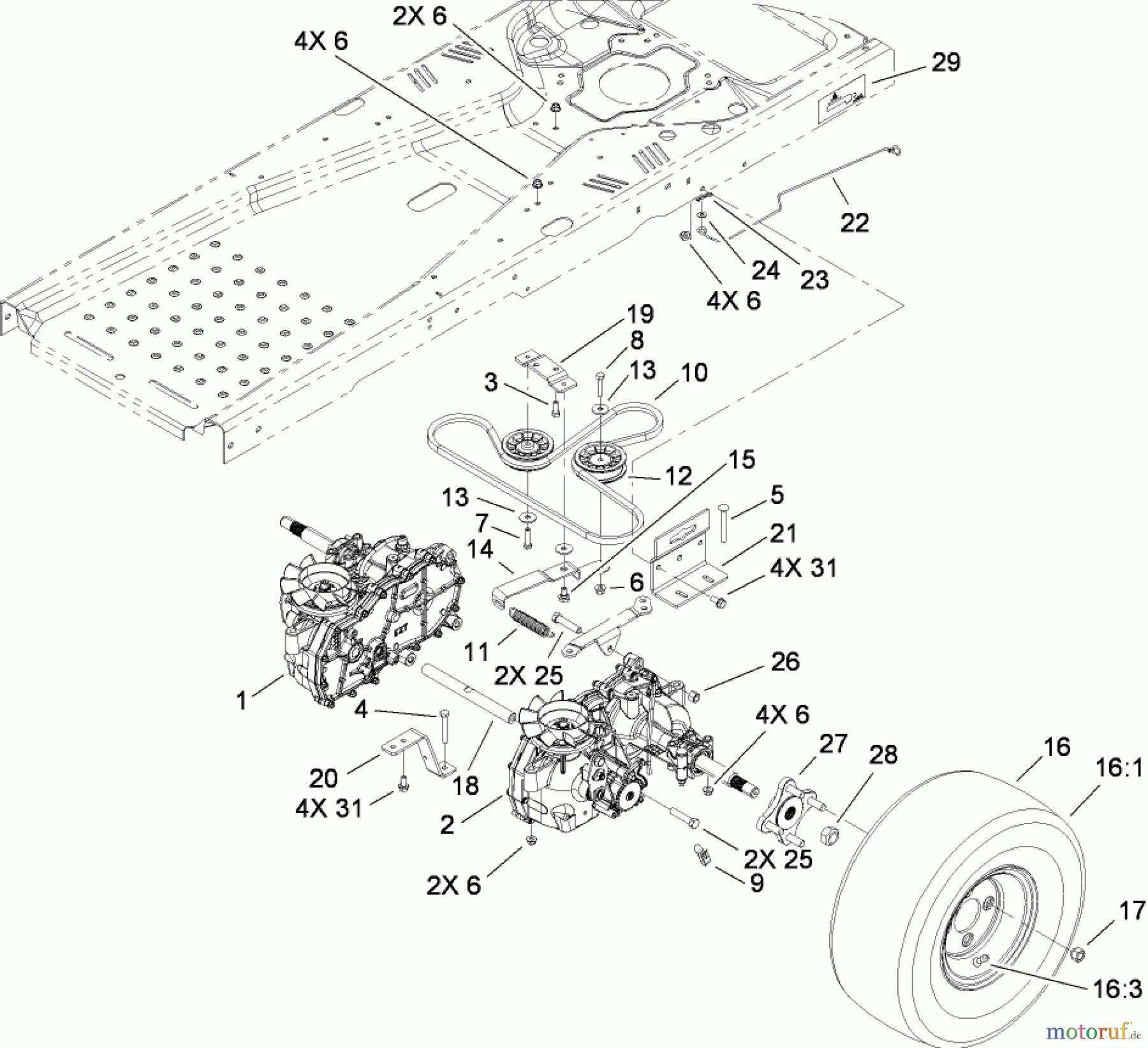  Toro Neu Mowers, Zero-Turn 74375 (Z5060) - Toro TimeCutter Z5060 Riding Mower, 2008 (280000001-280999999) HYDRO DRIVE ASSEMBLY