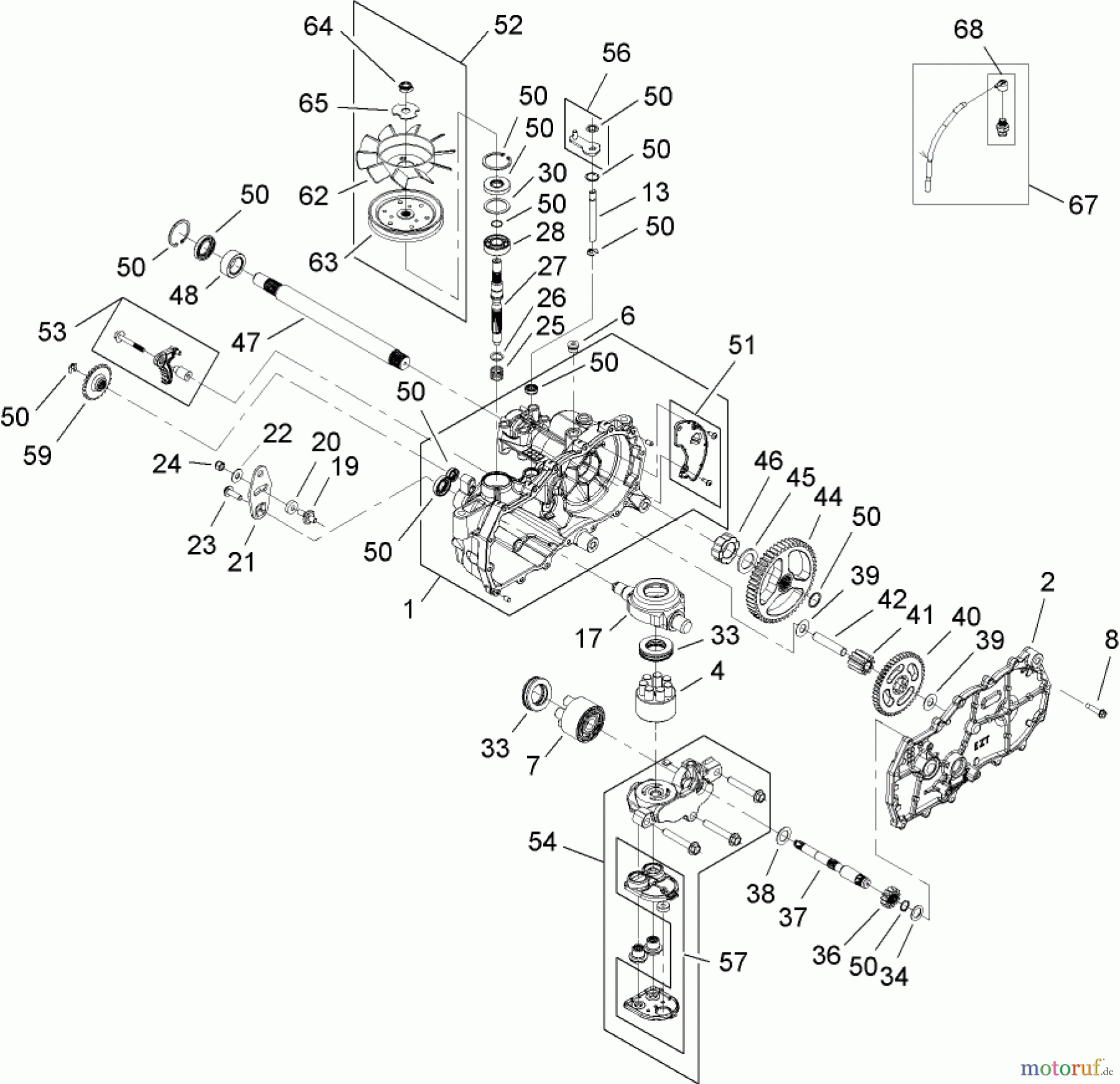  Toro Neu Mowers, Zero-Turn 74380 (Z4200) - Toro TimeCutter Z4200 Riding Mower, 2007 (270000001-270999999) RH HYDRO DRIVE ASSEMBLY NO. 110-6771