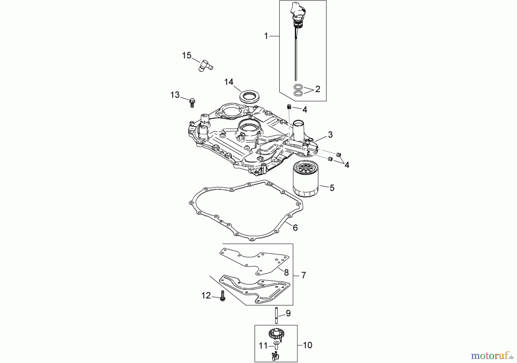  Toro Neu Mowers, Zero-Turn 74380 (Z4200) - Toro TimeCutter Z4200 Riding Mower, 2008 (280000001-280999999) OIL PAN AND LUBRICATION ASSEMBLY KOHLER SV590-0023