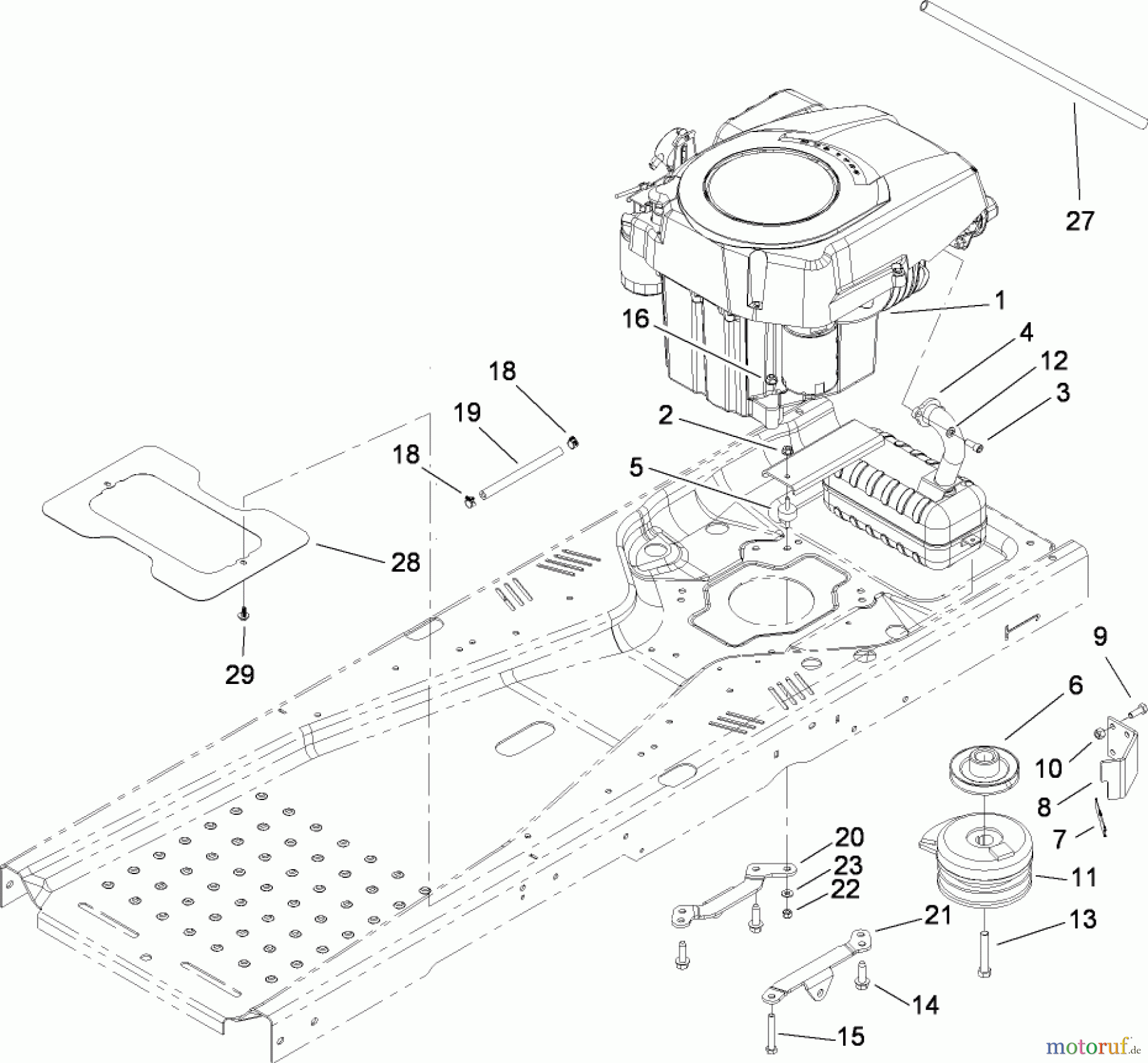  Toro Neu Mowers, Zero-Turn 74380 (Z4200) - Toro TimeCutter Z4200 Riding Mower, 2009 (290000001-290000325) ENGINE AND CLUTCH ASSEMBLY