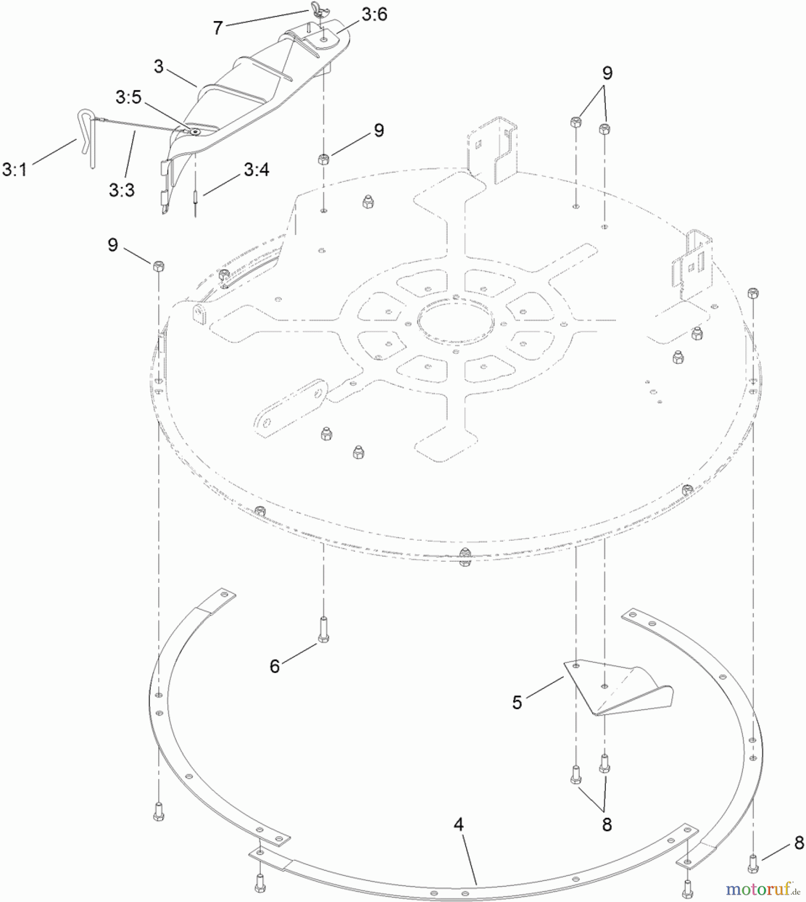  Toro Neu Mowers, Zero-Turn 74385 (ZS 3200) - Toro TimeCutter ZS 3200 Riding Mower, 2012 (SN 312000001-312999999) 32 INCH DECK BAFFLE ASSEMBLY