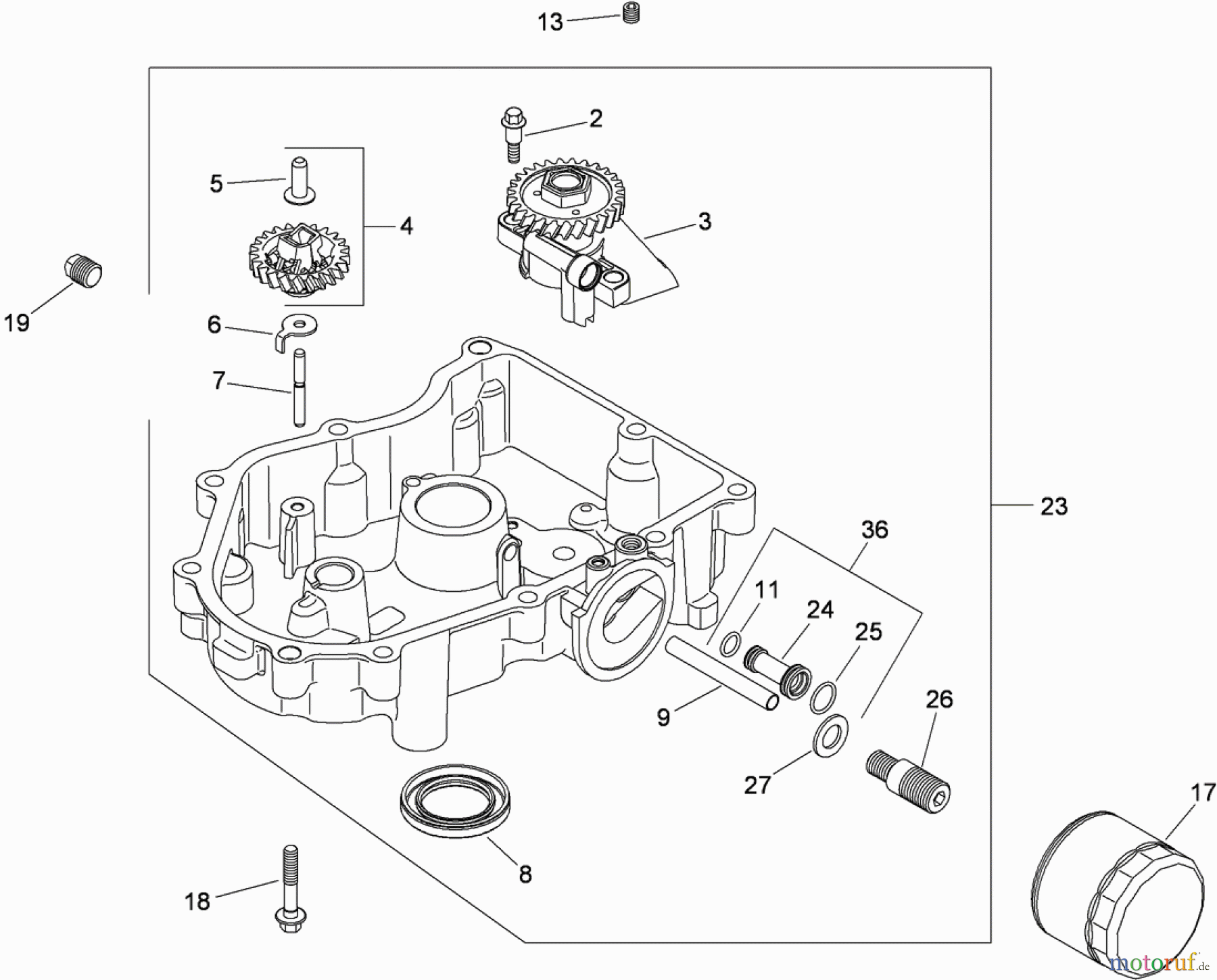  Toro Neu Mowers, Zero-Turn 74399 (Z5020) - Toro TimeCutter Z5020 Riding Mower, 2009 (290000001-290000439) OIL PAN AND LUBRICATION ASSEMBLY KOHLER SV720-0040