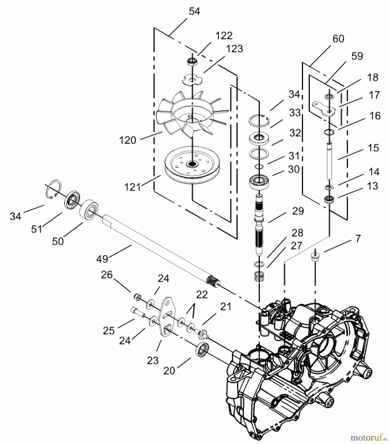  Toro Neu Mowers, Zero-Turn 74403 (16-42Z) - Toro 16-42Z TimeCutter Z Riding Mower, 2003 (230000001-230999999) FAN AND PULLEY ASSEMBLY LH HYDROSTAT NO. 105-3492