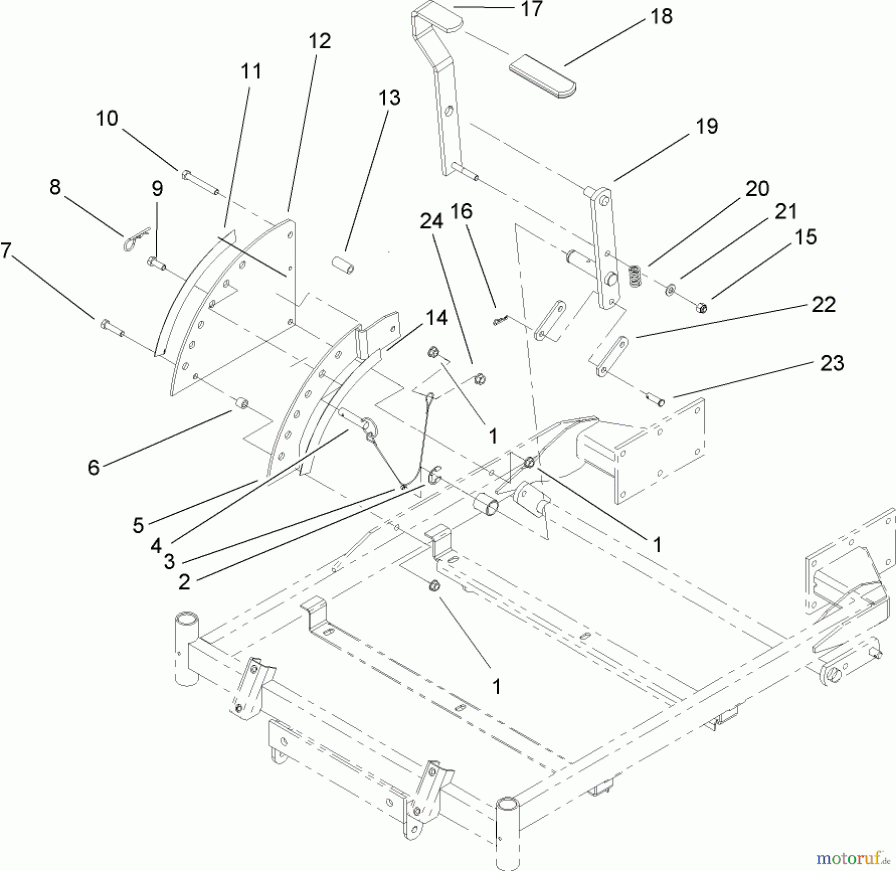  Toro Neu Mowers, Zero-Turn 74406 (ZX440) - Toro TimeCutter ZX440 Riding Mower, 2005 (250000001-250999999) HEIGHT-OF-CUT ASSEMBLY