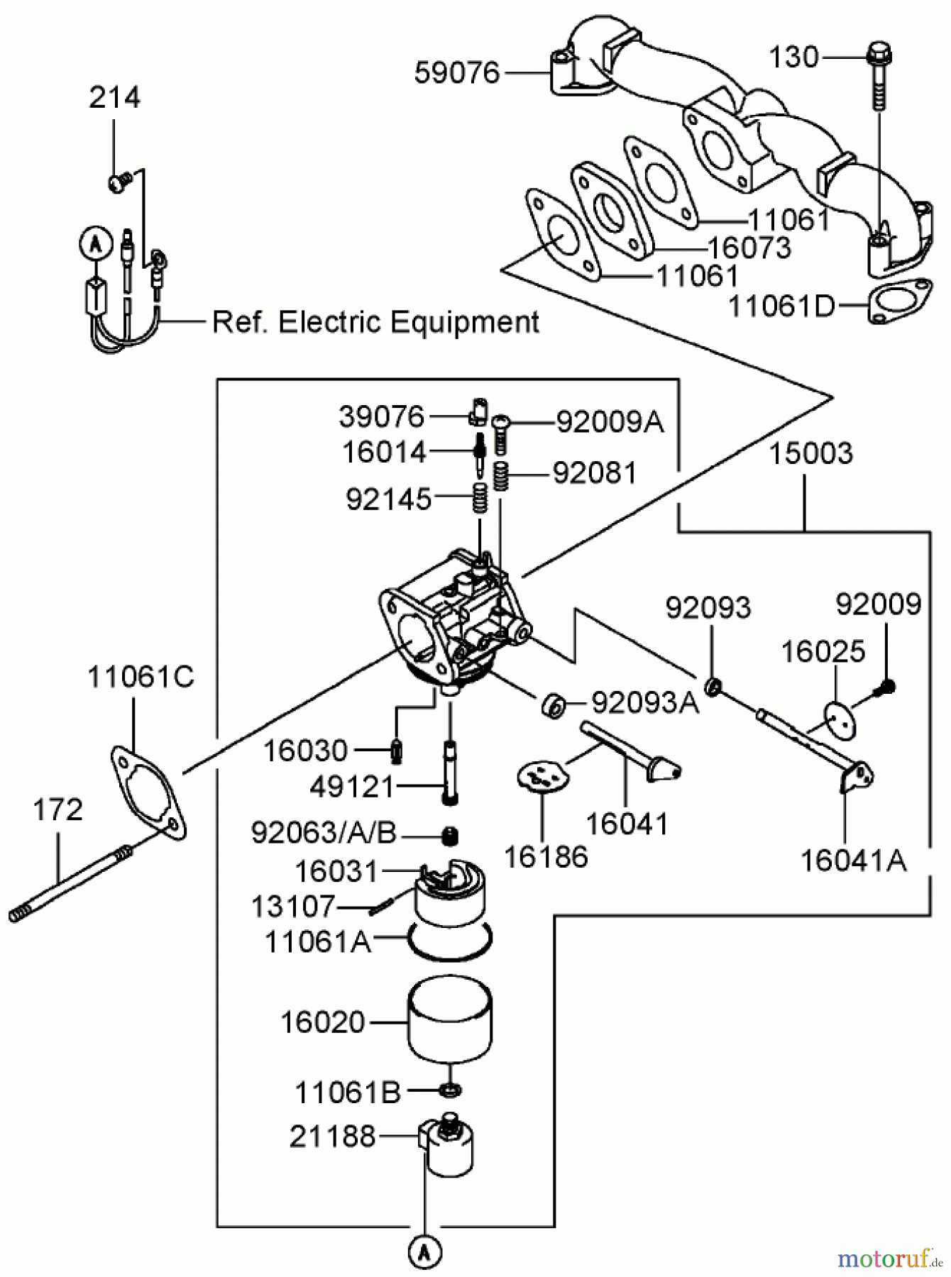  Toro Neu Mowers, Zero-Turn 74407 (ZX525) - Toro TimeCutter ZX525 Riding Mower, 2006 (260000001-260999999) CARBURETOR ASSEMBLY KAWASAKI FH541V-BS50-R