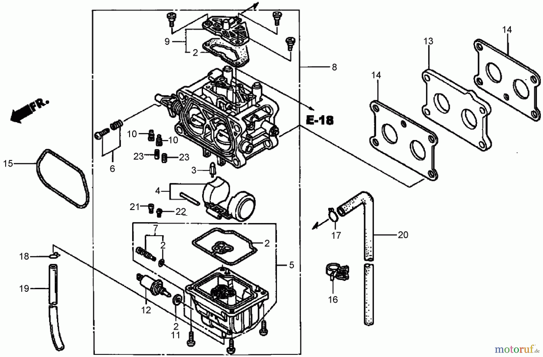  Toro Neu Mowers, Zero-Turn 74425 (Z530) - Toro TimeCutter Z530 Riding Mower, 2007 (270000001-270999999) CARBURETOR ASSEMBLY HONDA GXV530 EXA2LB