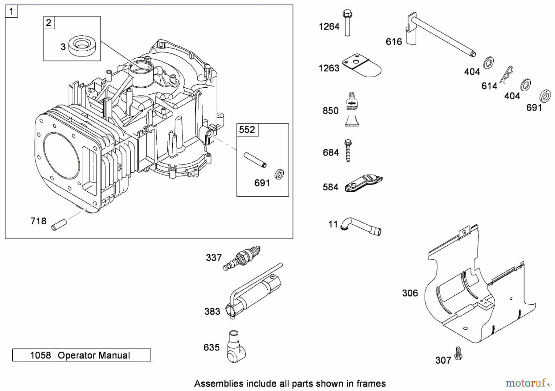  Toro Neu Mowers, Zero-Turn 74433 (ZD420) - Toro TimeCutter ZD420 Riding Mower, 2008 (280000001-280999999) CYLINDER ASSEMBLY BRIGGS AND STRATTON MODEL 31P777-0133-E1