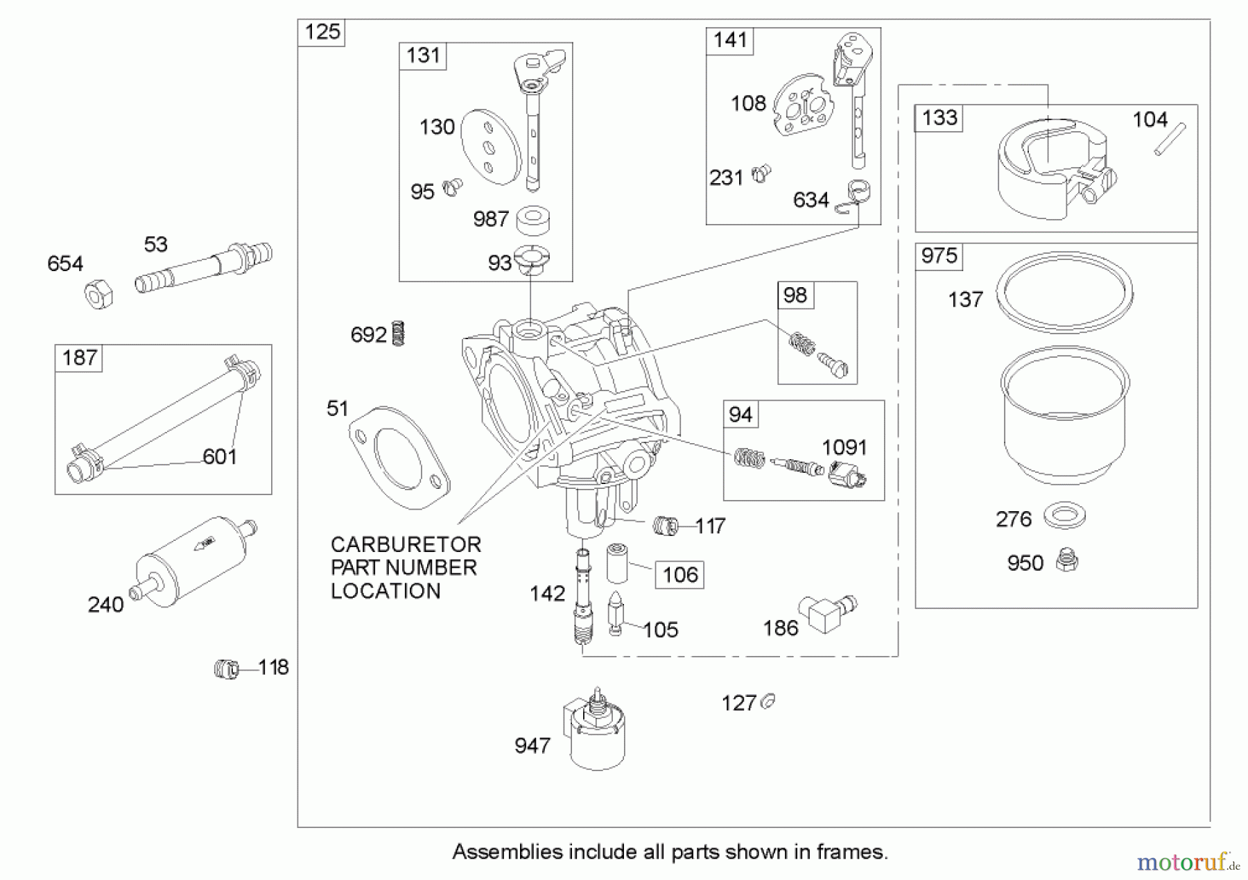  Toro Neu Mowers, Zero-Turn 74602 (18-44ZX) - Toro 18-44ZX TimeCutter ZX Riding Mower, 2004 (240000001-240999999) CARBURETOR ASSEMBLY BRIGGS AND STRATTON 31M777-0167-E1