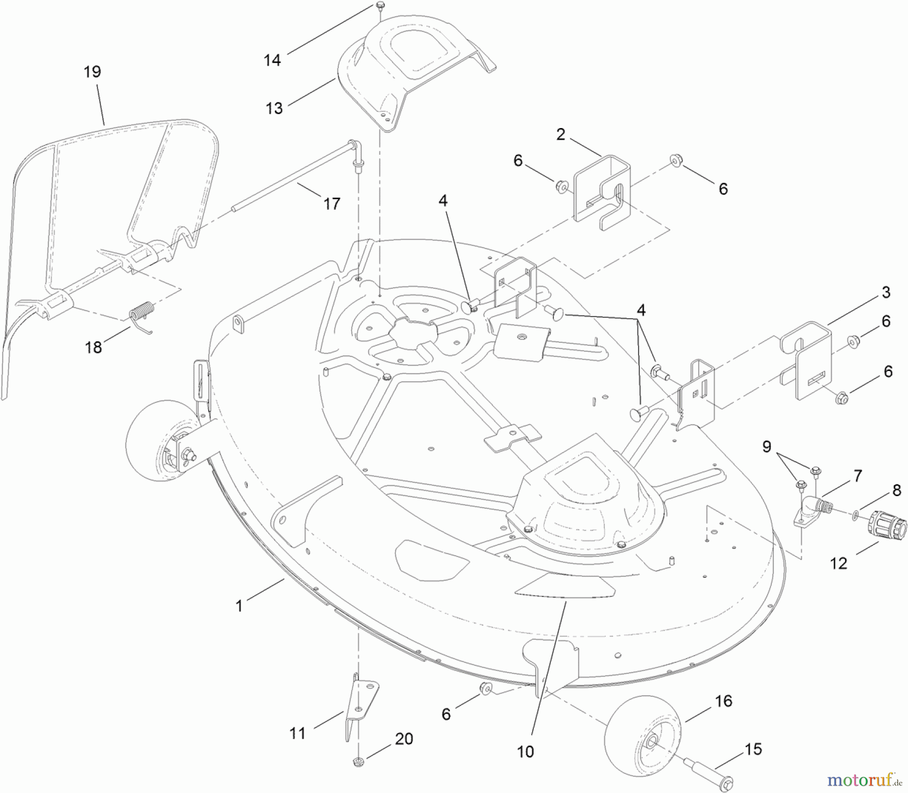  Toro Neu Mowers, Zero-Turn 74624 (4235) - Toro TimeCutter SS 4235 Riding Mower, 2011 (311000001-311999999) 42 INCH DECK ASSEMBLY