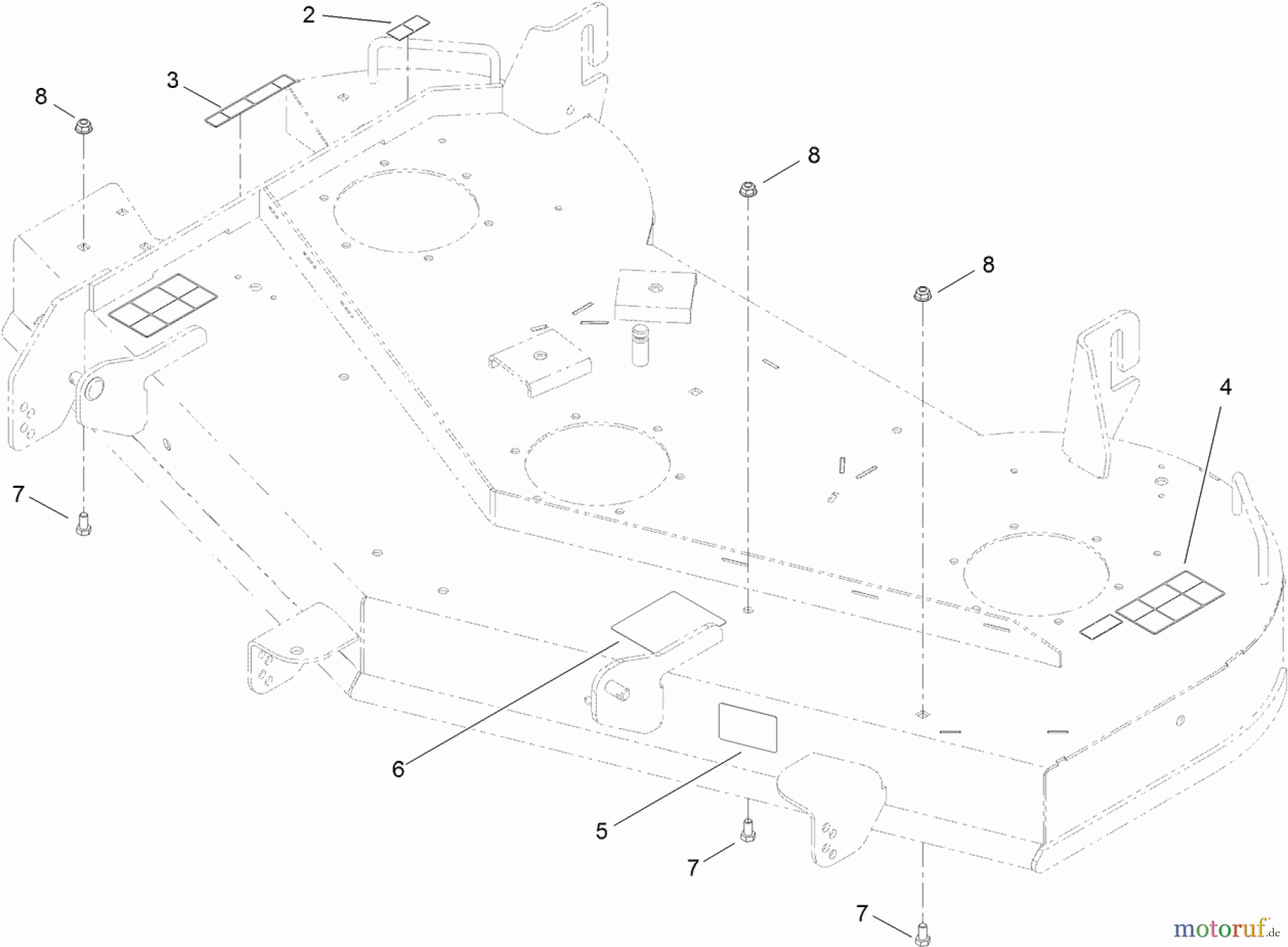  Toro Neu Mowers, Zero-Turn 74842 (ZX5420) - Toro TITAN ZX5420 Zero-Turn-Radius Riding Mower, 2011 (311000001-311999999) 54 INCH DECK AND DECAL ASSEMBLY NO. 117-5374