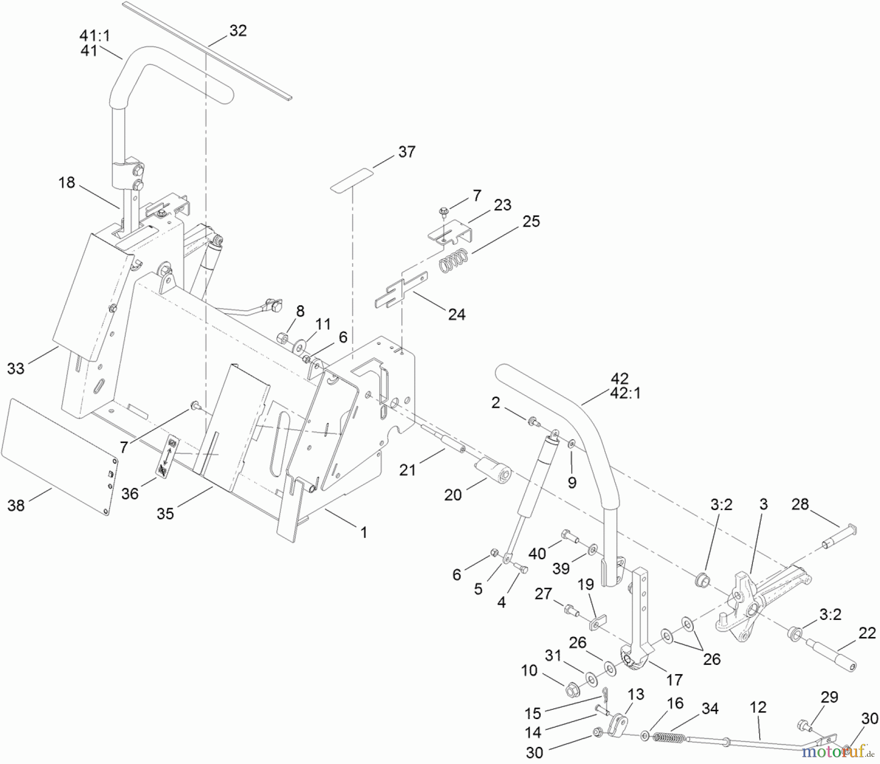  Toro Neu Mowers, Zero-Turn 74871 (MX4880) - Toro TITAN MX4880 Zero-Turn-Radius Riding Mower, 2011 (311000001-311999999) MOTION CONTROL ASSEMBLY