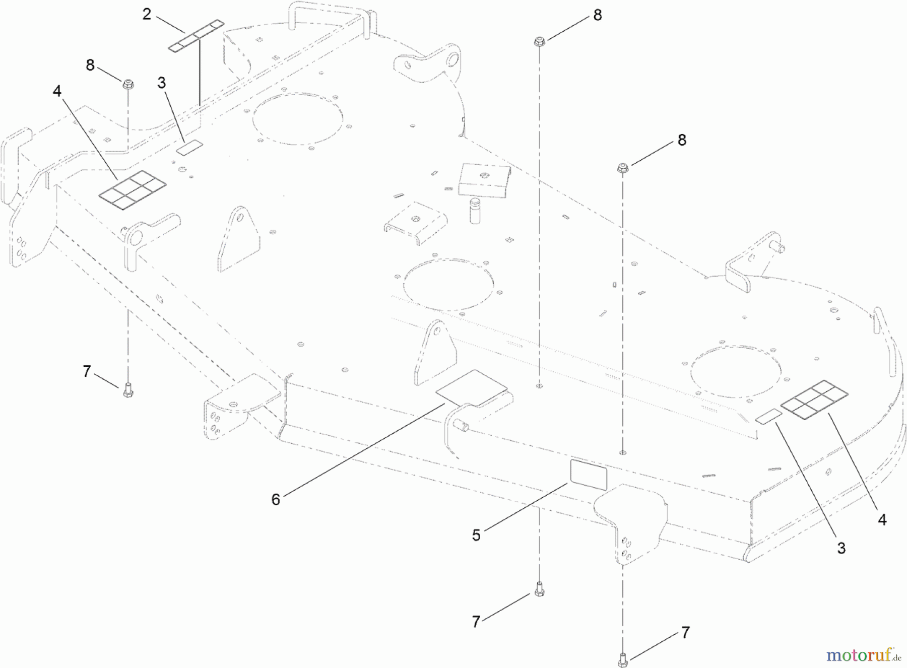  Toro Neu Mowers, Zero-Turn 74873 (MX6080) - Toro TITAN MX6080 Zero-Turn-Radius Riding Mower, 2012 (SN 312000001-312999999) 60 INCH DECK AND DECAL ASSEMBLY NO. 120-7149