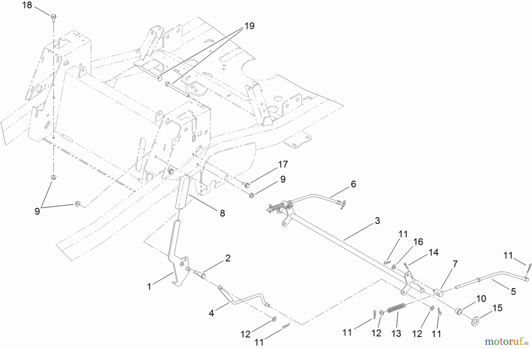  Toro Neu Mowers, Zero-Turn 74920 (ZX4820) - Toro TITAN ZX4820 Zero-Turn-Radius Riding Mower, 2012 (SN 312000001-312999999) BRAKE LINK ASSEMBLY