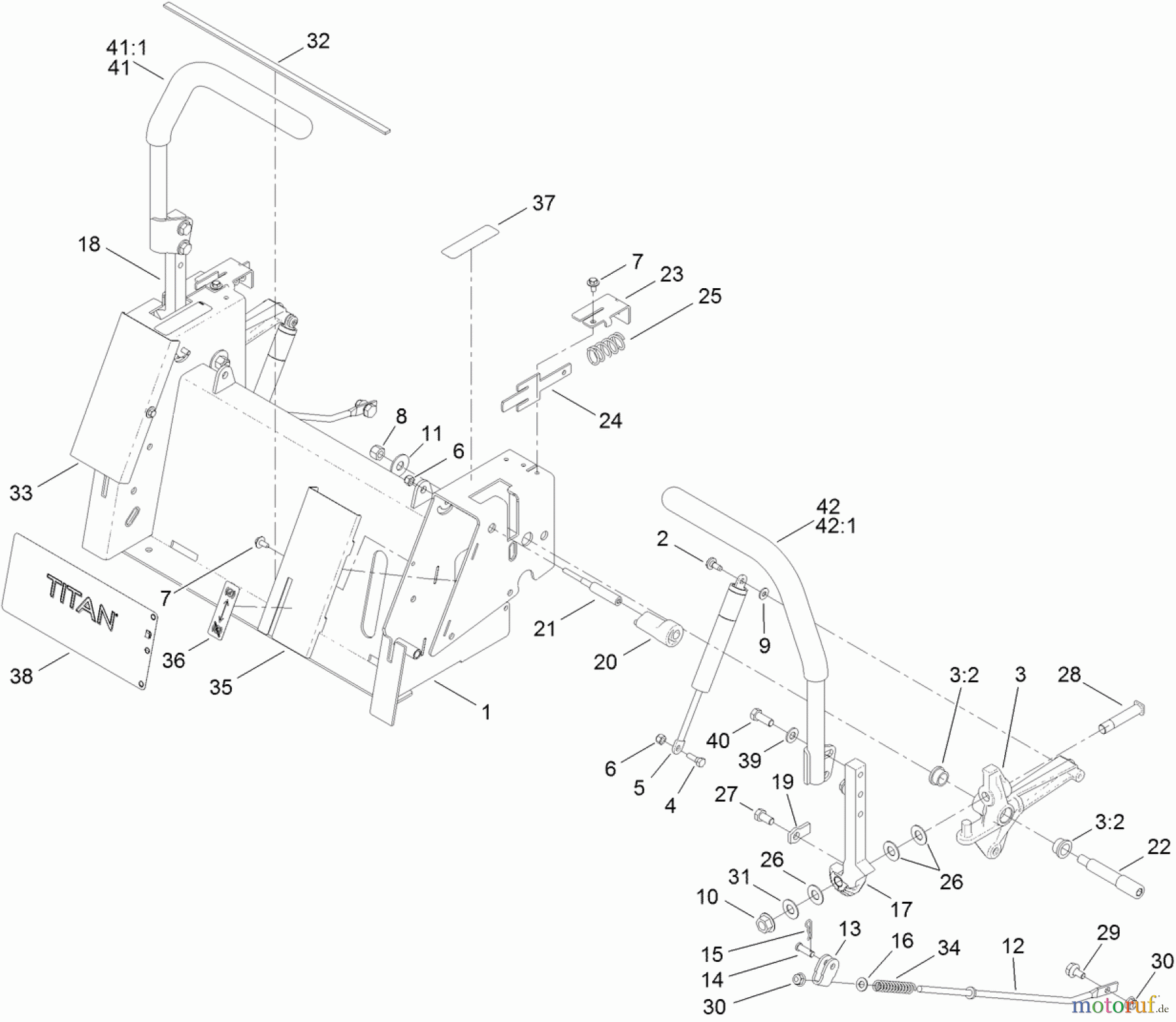 Toro Neu Mowers, Zero-Turn 74924 (ZX5420) - Toro TITAN ZX5420 Zero-Turn-Radius Riding Mower, 2011 (311000001-311999999) MOTION CONTROL ASSEMBLY