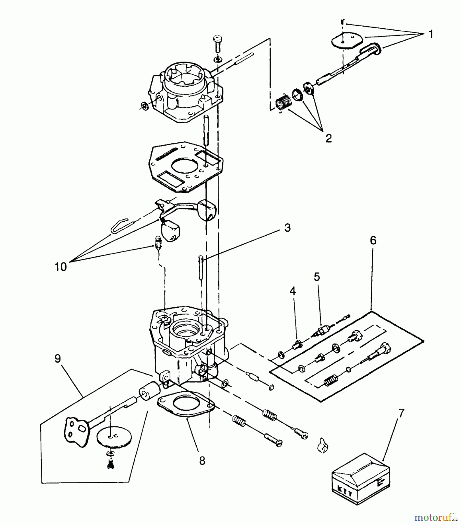  Toro Neu Mowers, Zero-Turn Y1-20OE02 (620-Z) - Toro 620-Z Tractor, 1991 (1000001-1999999) CARBURETOR COMPONENTS-616-Z, 620-Z