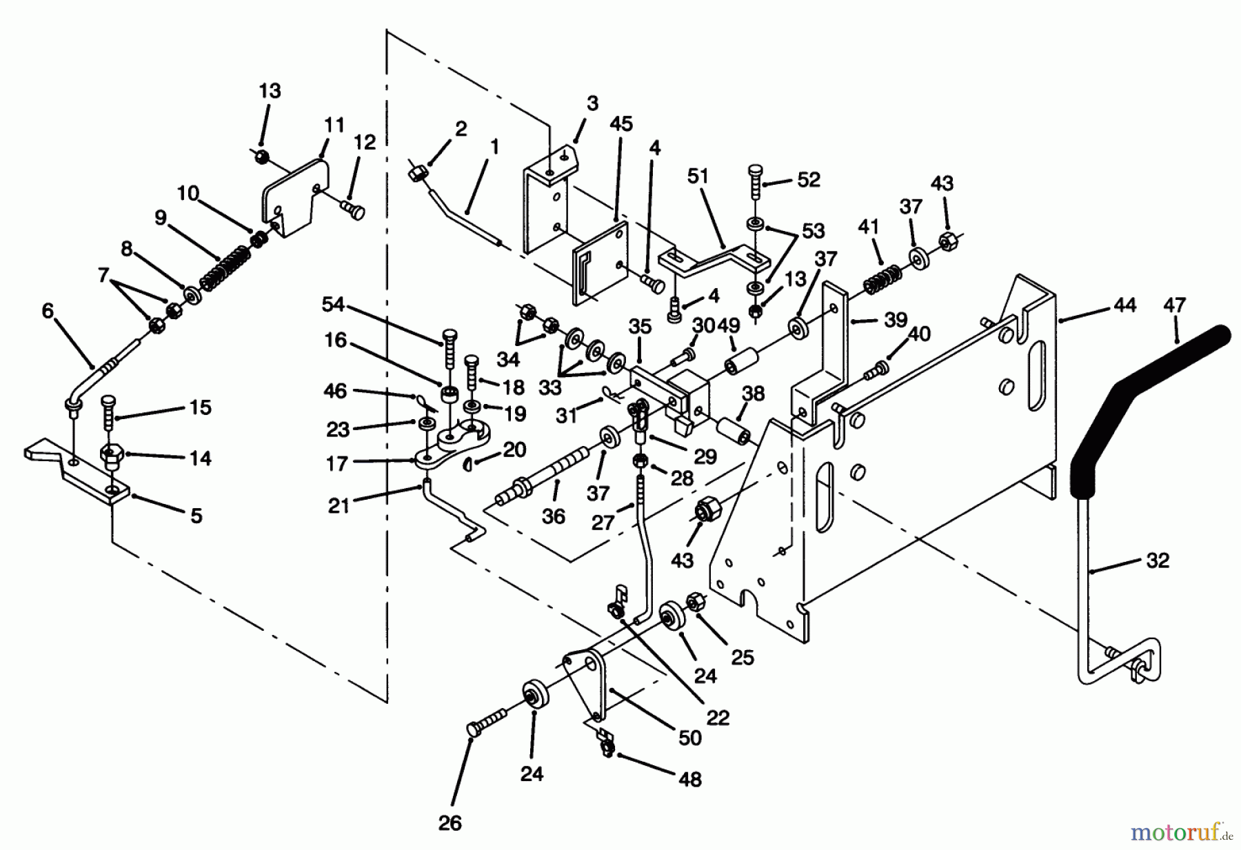  Toro Neu Mowers, Zero-Turn Y1-16OE04 (616-Z) - Toro 616-Z Tractor, 1992 (2000001-2999999) TRANSMISSION CONTROLS ASSEMBLY