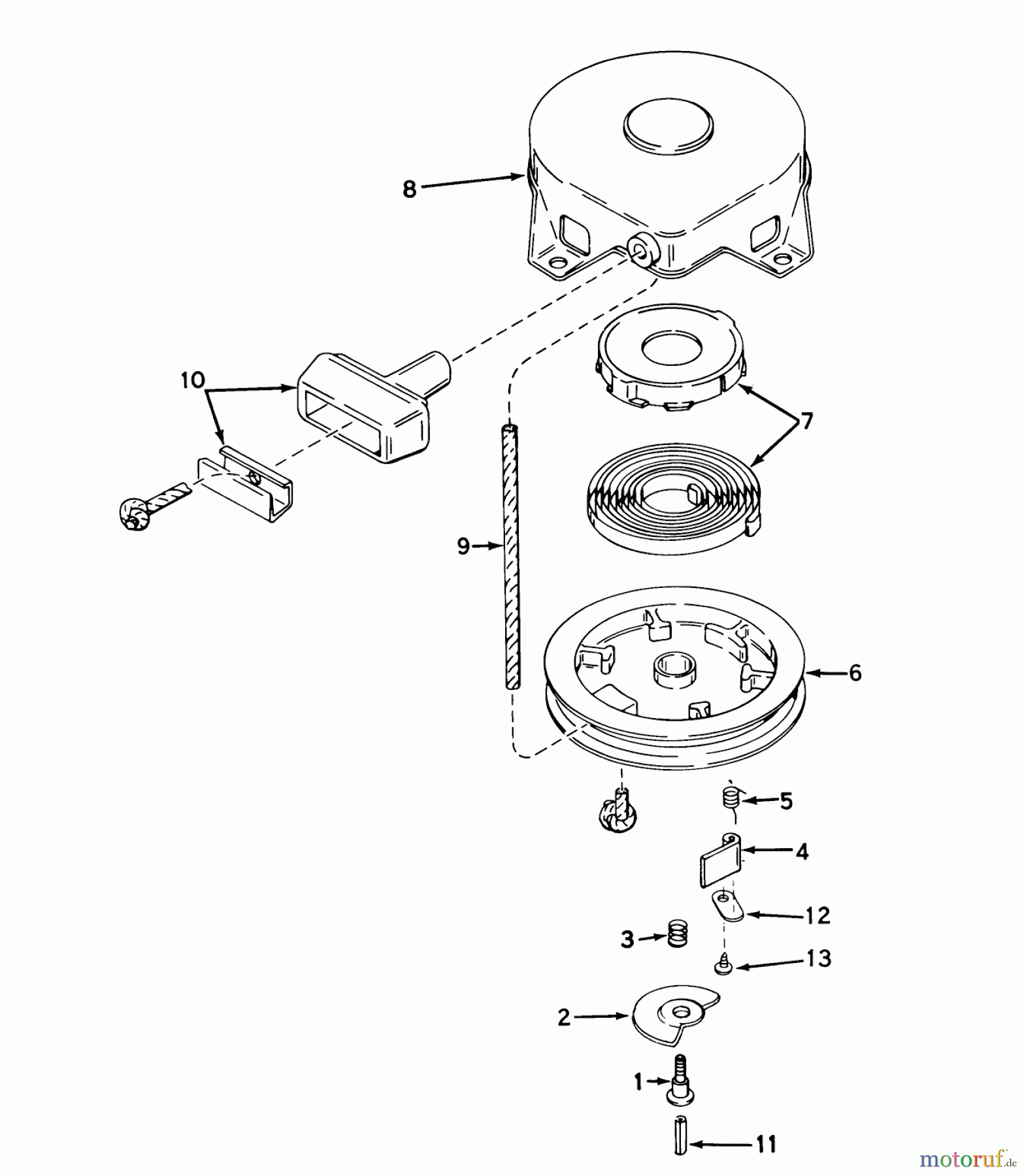  Toro Neu Snow Blowers/Snow Throwers Seite 1 31663 (526) - Toro 526 Snowthrower, 1973 (3000001-3999999) REWIND STARTER NO. 590473