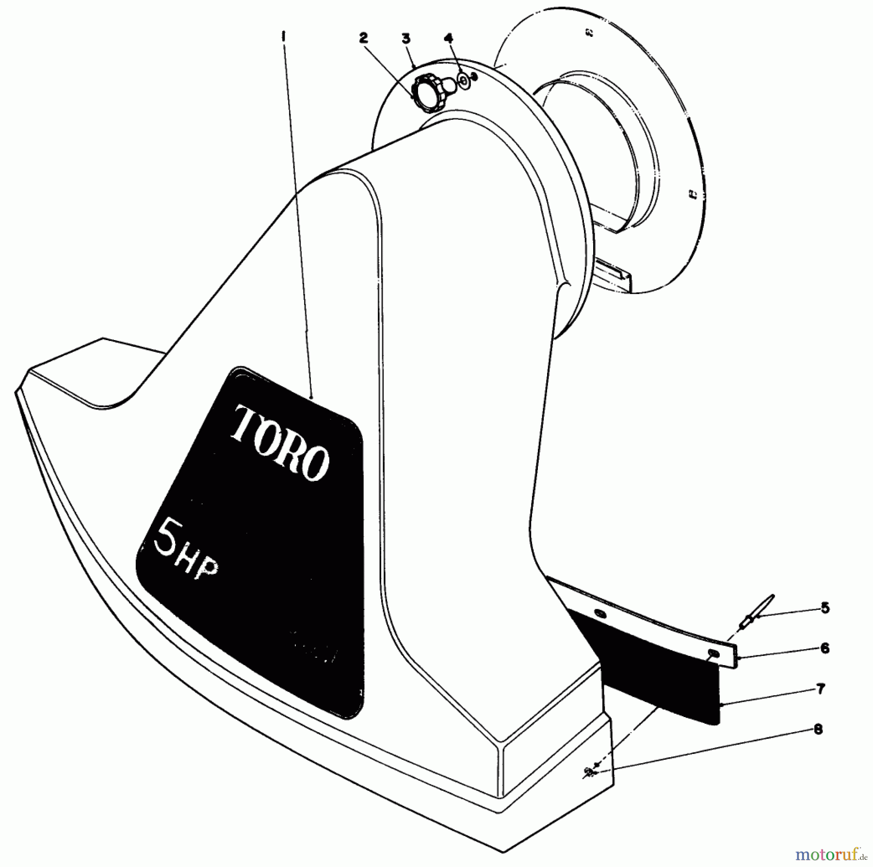  Toro Neu Blowers/Vacuums/Chippers/Shredders 62923 - Toro 5 hp Lawn Vacuum, 1991 (1000001-1999999) SNOUT ASSEMBLY