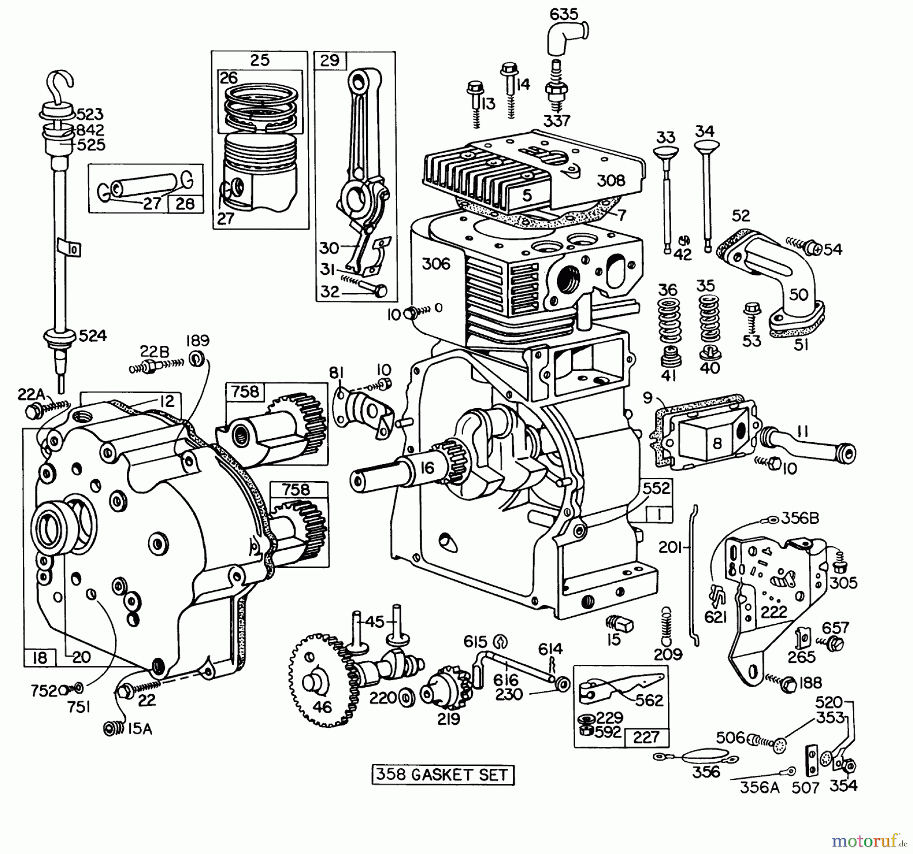 Toro Neu Snow Blowers/Snow Throwers Seite 1 31995 (1032) - Toro 1032 Snowthrower, 1976 (6000001-6999999) ENGINE BRIGGS & STRATTON MODEL NO. 251417 TYPE NO. 0140-01 #1