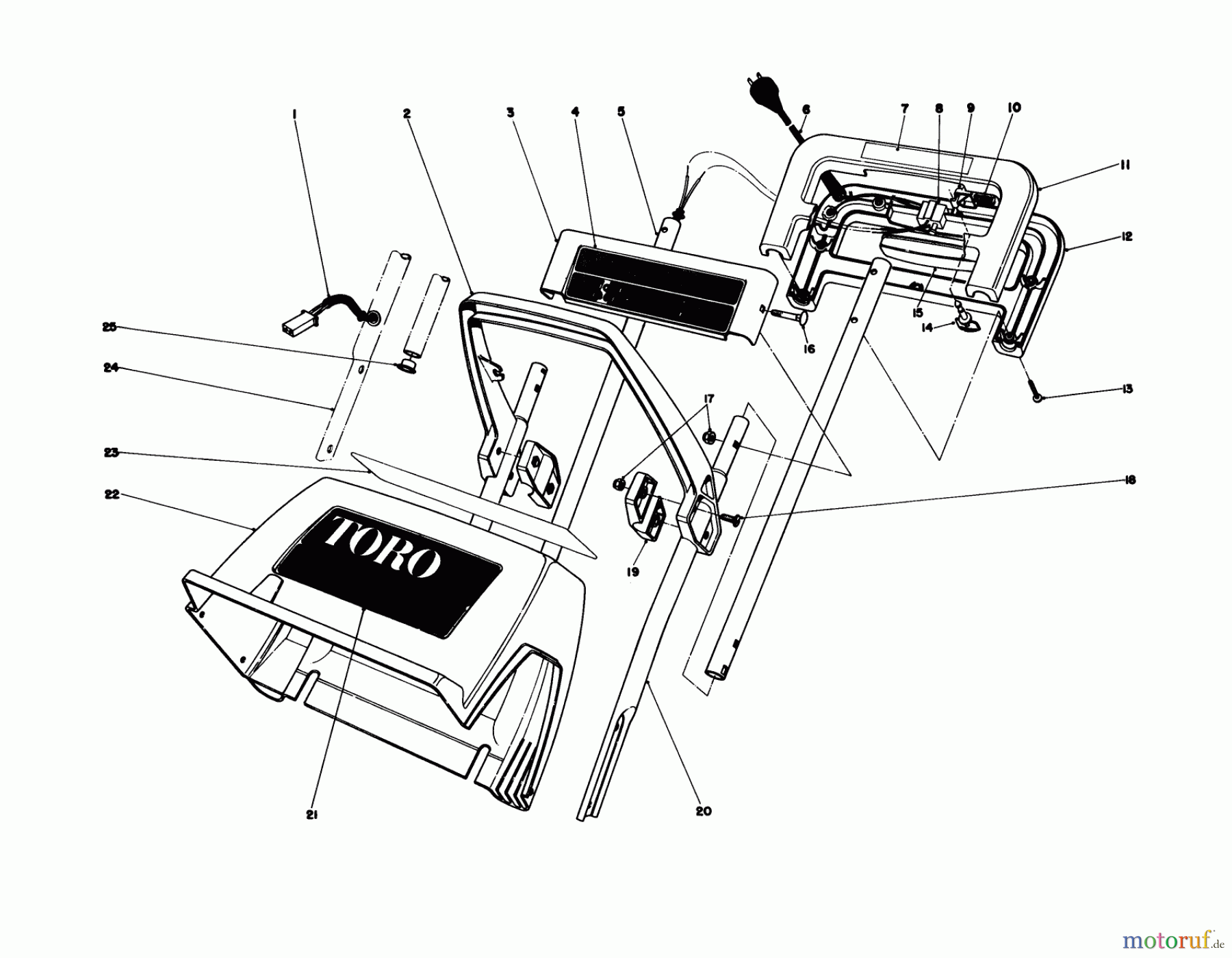 Toro Neu Snow Blowers/Snow Throwers Seite 1 38000 (S-120) - Toro S-120 Snowthrower, 1986 (6000001-6999999) HANDLE ASSEMBLY