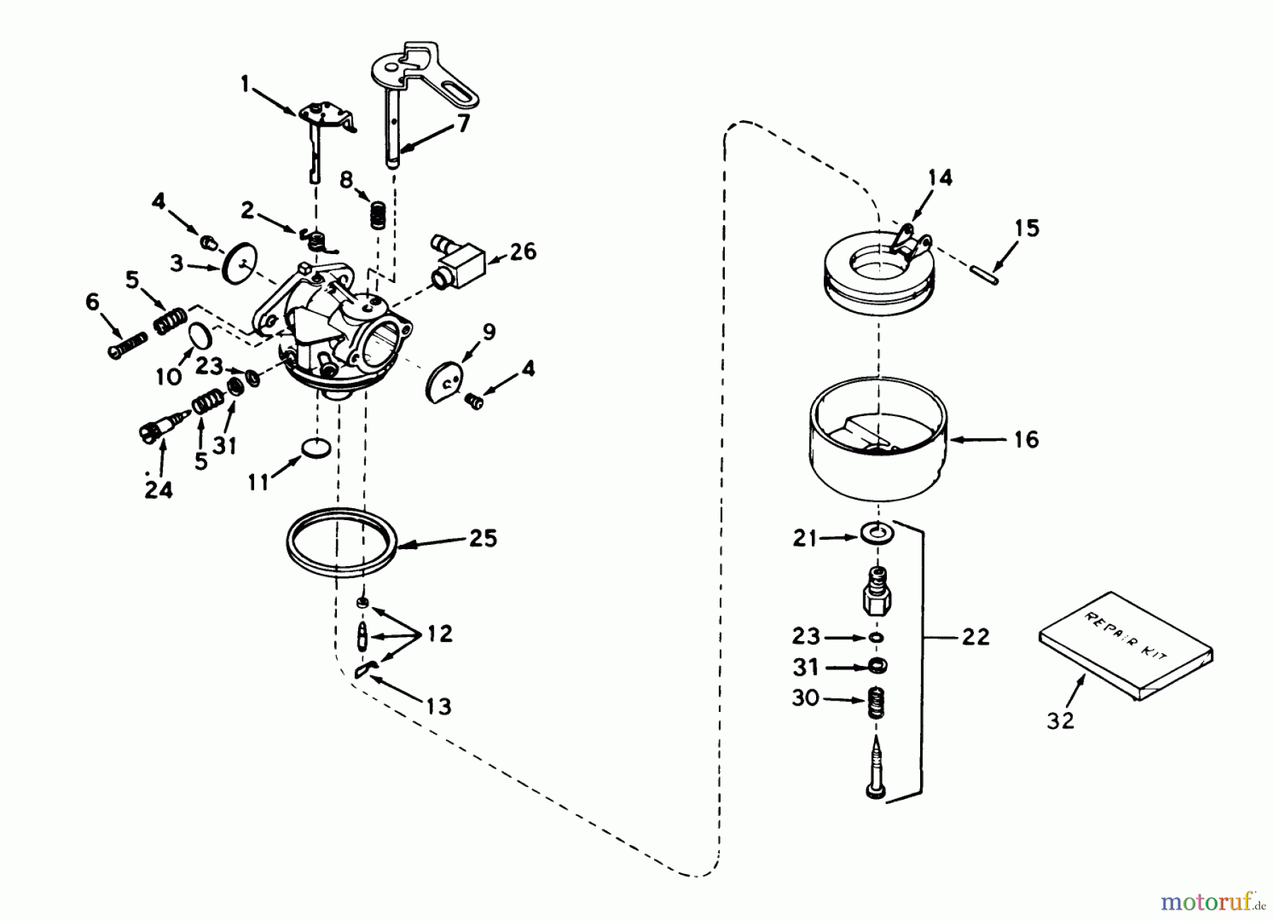 Toro Neu Snow Blowers/Snow Throwers Seite 1 38015 (421) - Toro 421 Snowthrower, 1980 (0000001-0999999) CARBURETOR NO. 632113