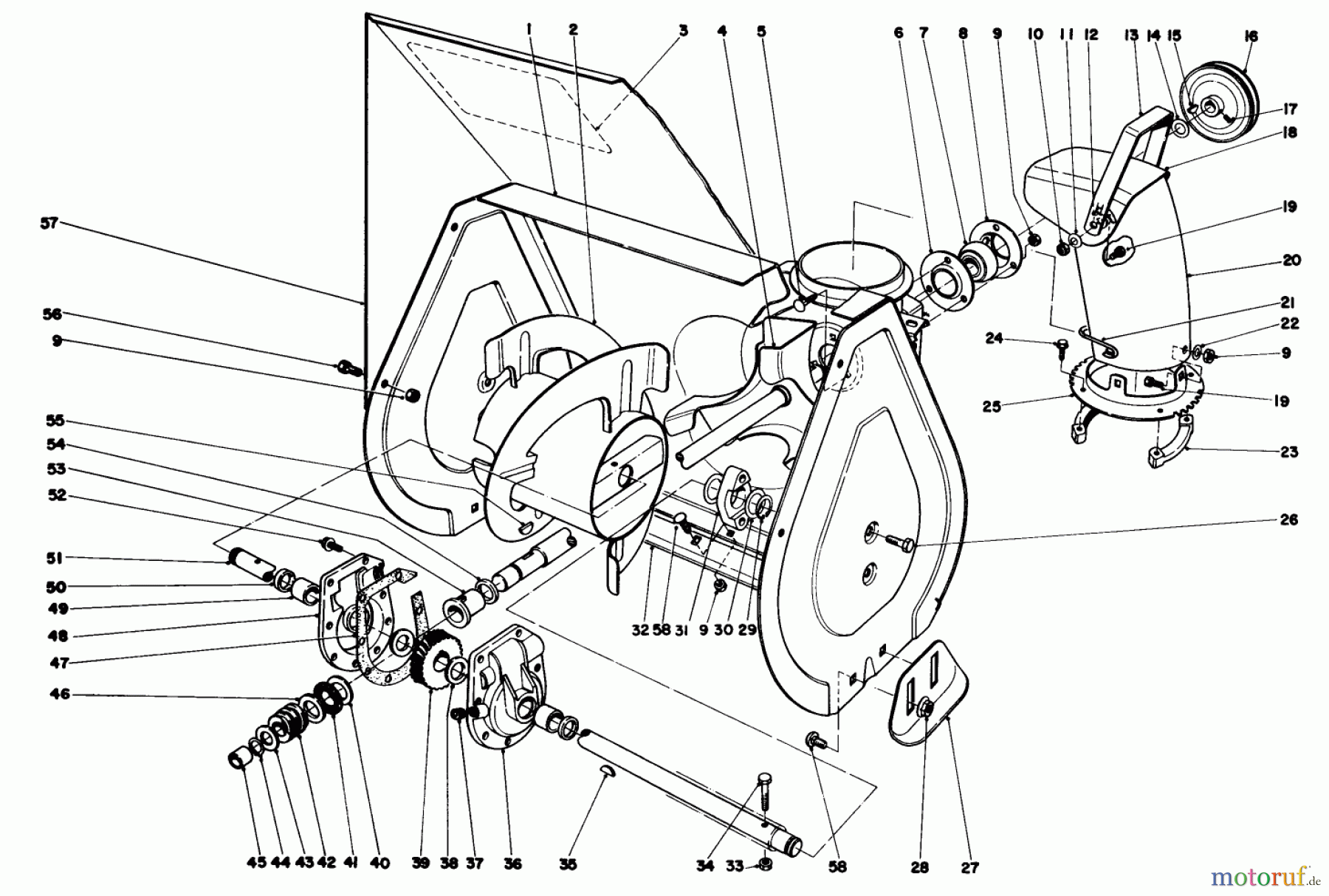 Toro Neu Snow Blowers/Snow Throwers Seite 1 38015 (421) - Toro 421 Snowthrower, 1981 (1000001-1999999) AUGER ASSEMBLY
