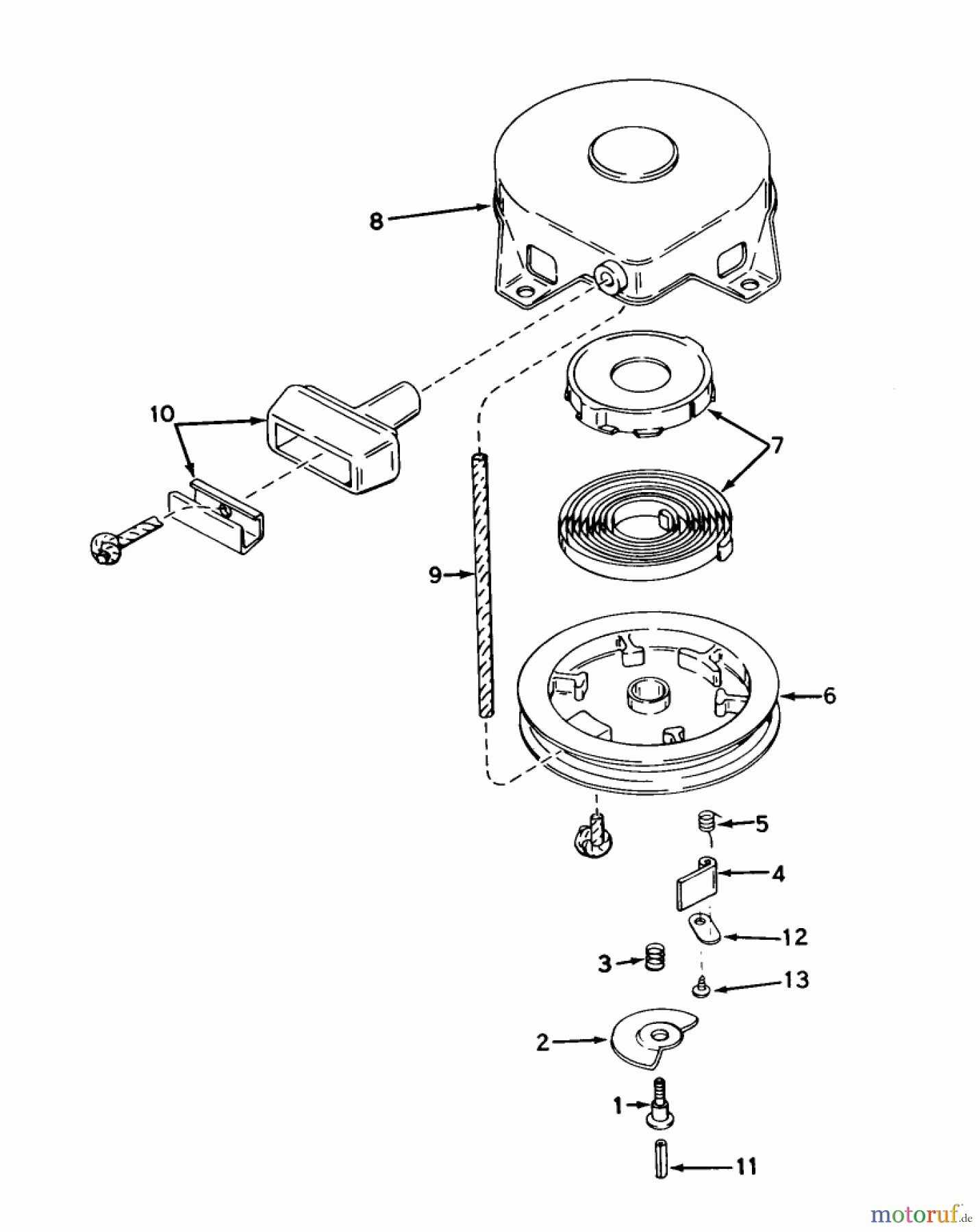 Toro Neu Snow Blowers/Snow Throwers Seite 1 38035 (3521) - Toro 3521 Snowthrower, 1984 (4000001-4999999) REWIND STARTER NO. 590473
