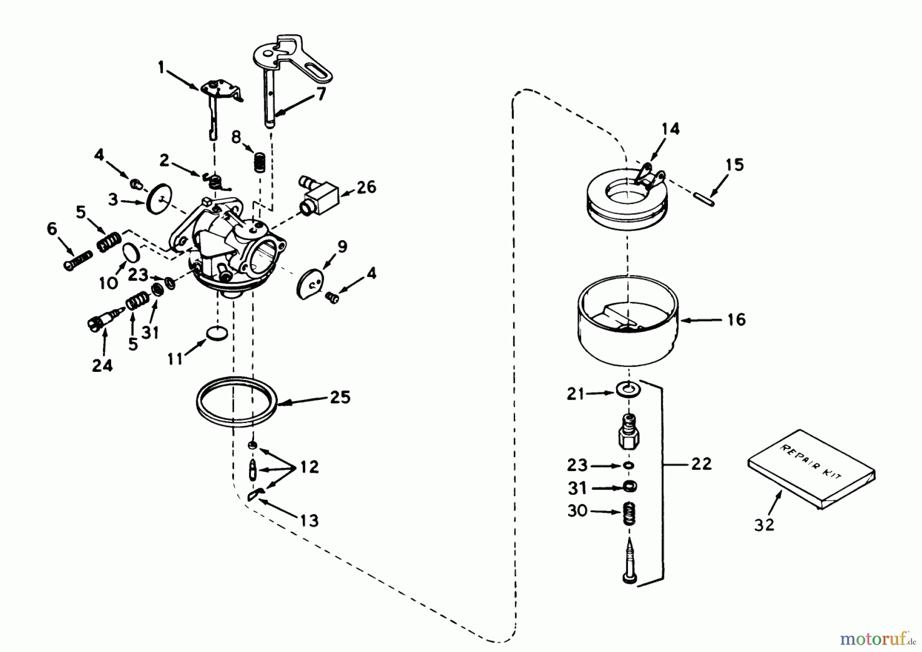 Toro Neu Snow Blowers/Snow Throwers Seite 1 38040 (524) - Toro 524 Snowthrower, 1980 (0000001-0999999) CARBURETOR NO. 632107