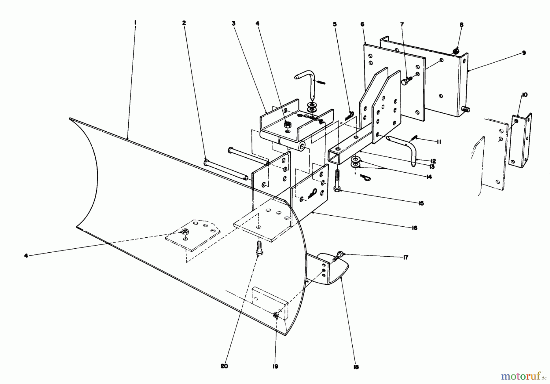  Toro Neu Snow Blowers/Snow Throwers Seite 1 38040 (524) - Toro 524 Snowthrower, 1986 (6000001-6999999) GRADER BLADE ASSEMBLY MODEL 59099 (OPTIONAL)