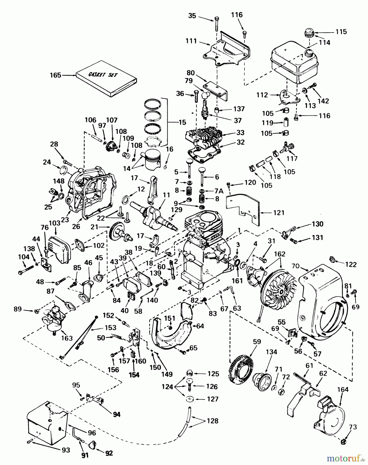 Toro Neu Snow Blowers/Snow Throwers Seite 1 38045 (524) - Toro 524 Snowthrower, 1980 (0000001-0999999) ENGINE, TECUMSEH MODEL NO. HS50-67074C
