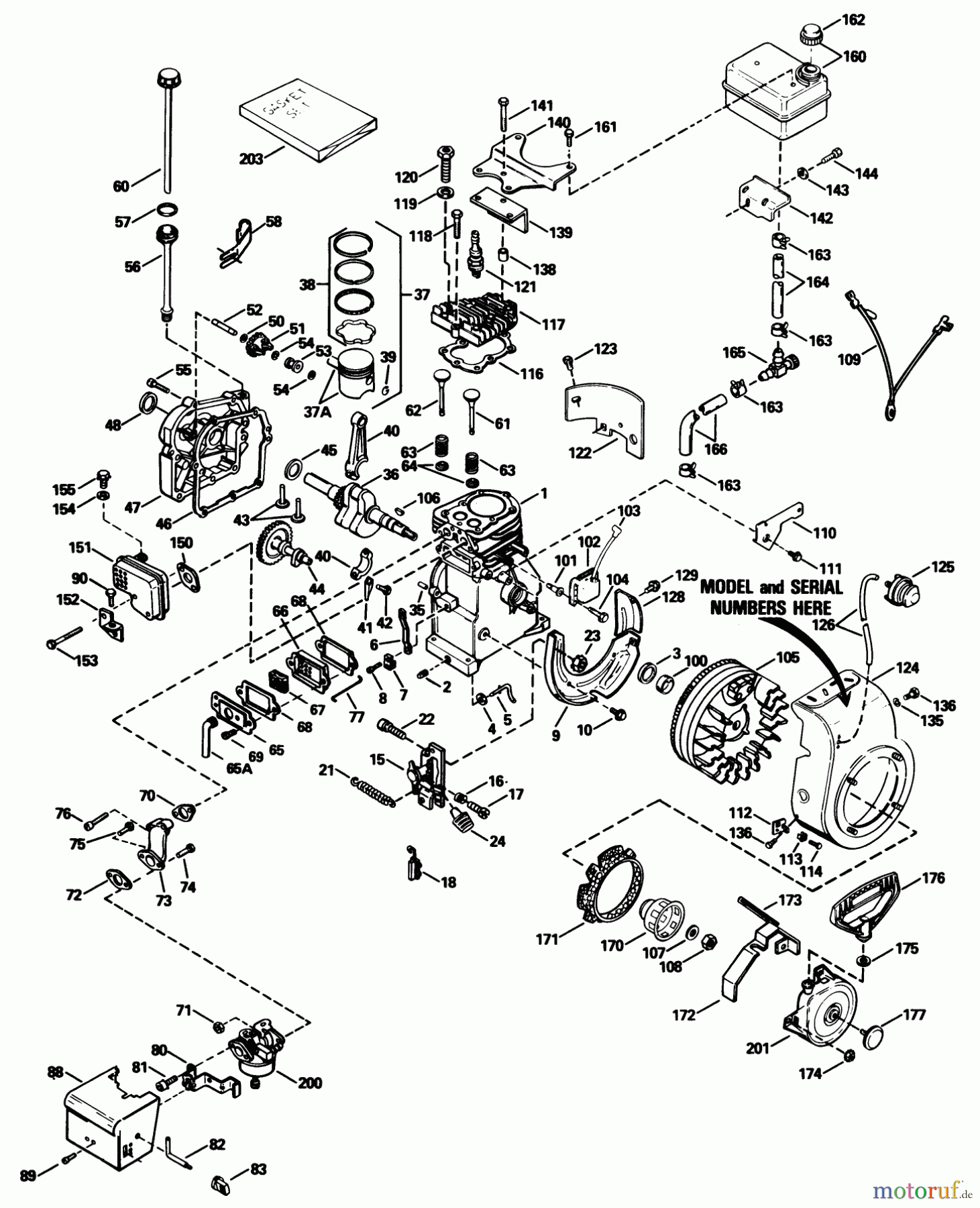 Toro Neu Snow Blowers/Snow Throwers Seite 1 38052 (521) - Toro 521 Snowthrower, 1988 (8000001-8999999) ENGINE TECUMSEH MODEL HS50-67259G