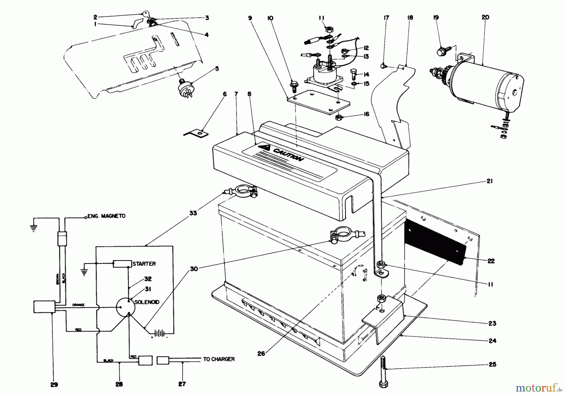 Toro Neu Snow Blowers/Snow Throwers Seite 1 38070 (1032) - Toro 1032 Snowthrower, 1978 (8000001-8999999) 12 VOLT STARTING MOTOR KIT 29-6590