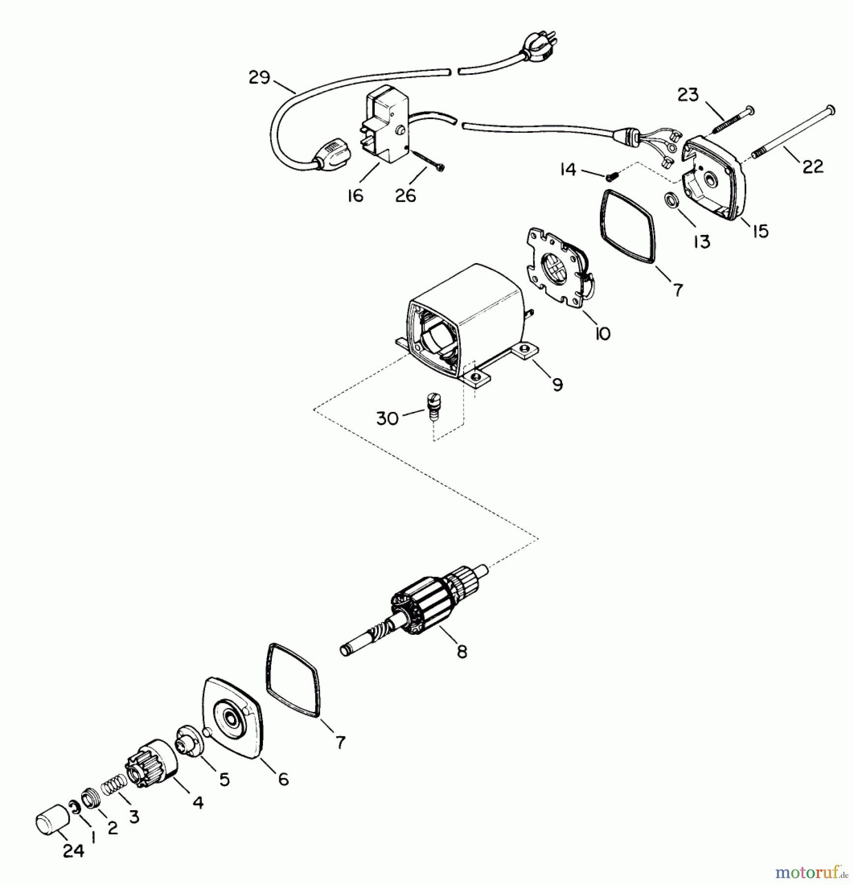 Toro Neu Snow Blowers/Snow Throwers Seite 1 38065 (624) - Toro 624 Snowthrower, 1988 (8000001-8999999) STARTER MOTOR KIT - MODEL 38-7590 (OPTIONAL)