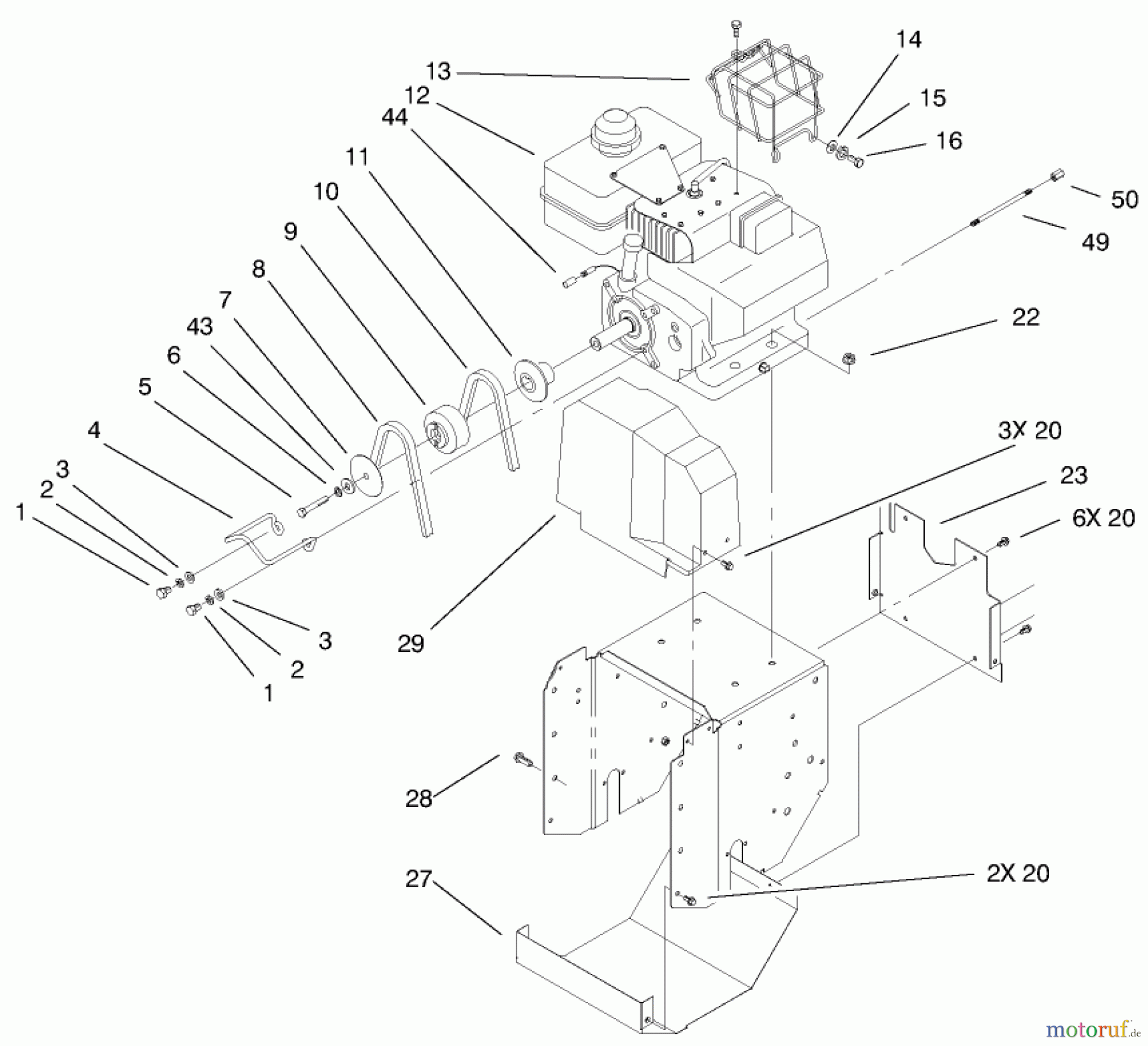  Toro Neu Snow Blowers/Snow Throwers Seite 1 38086 (824XL) - Toro 824XL Power Throw Snowthrower, 2003 (230000001-230999999) ENGINE & FRAME ASSEMBLY