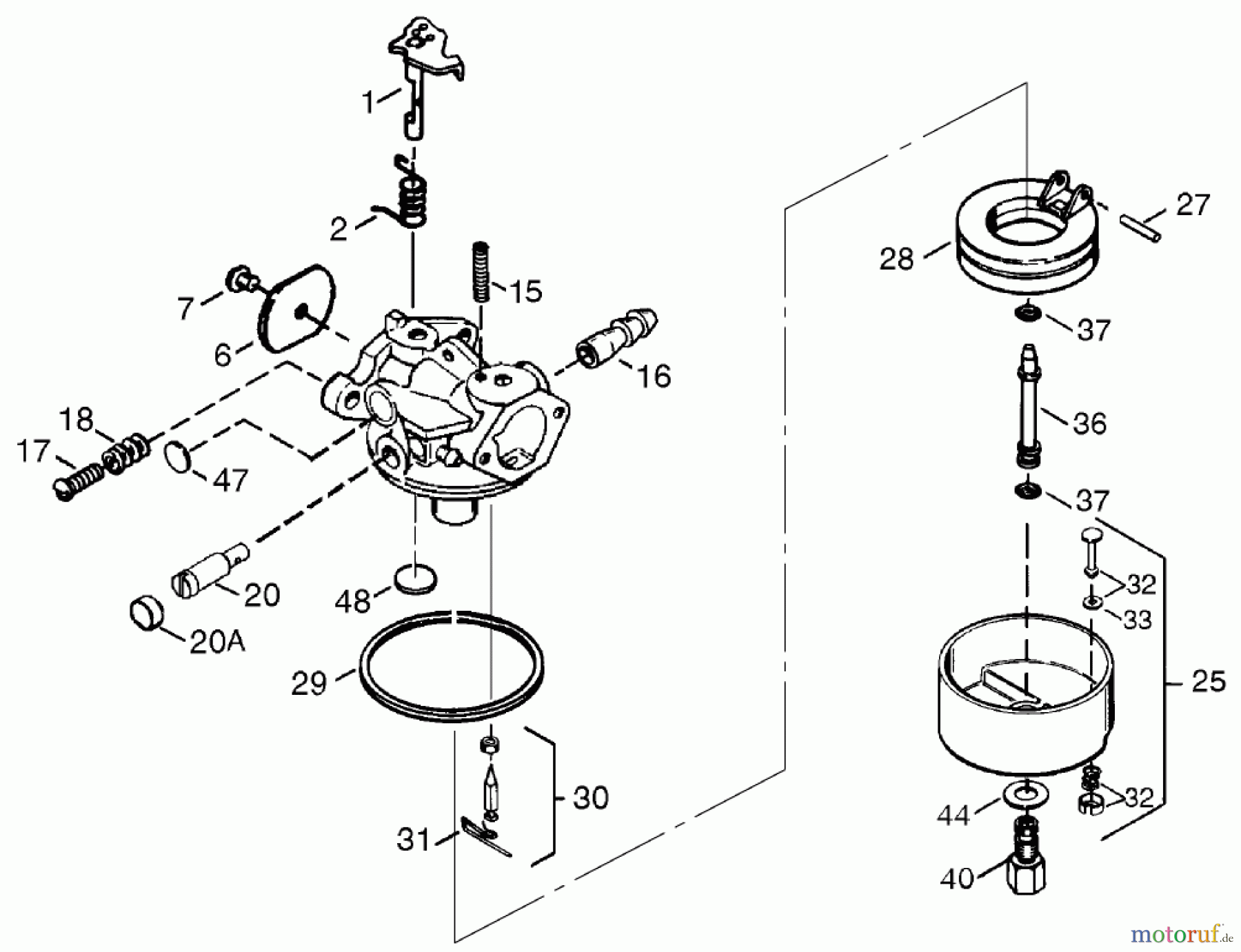  Toro Neu Snow Blowers/Snow Throwers Seite 1 38072 (724) - Toro 724 Snowthrower, 1999 (9900001-9999999) CARBURETOR NO. 640082