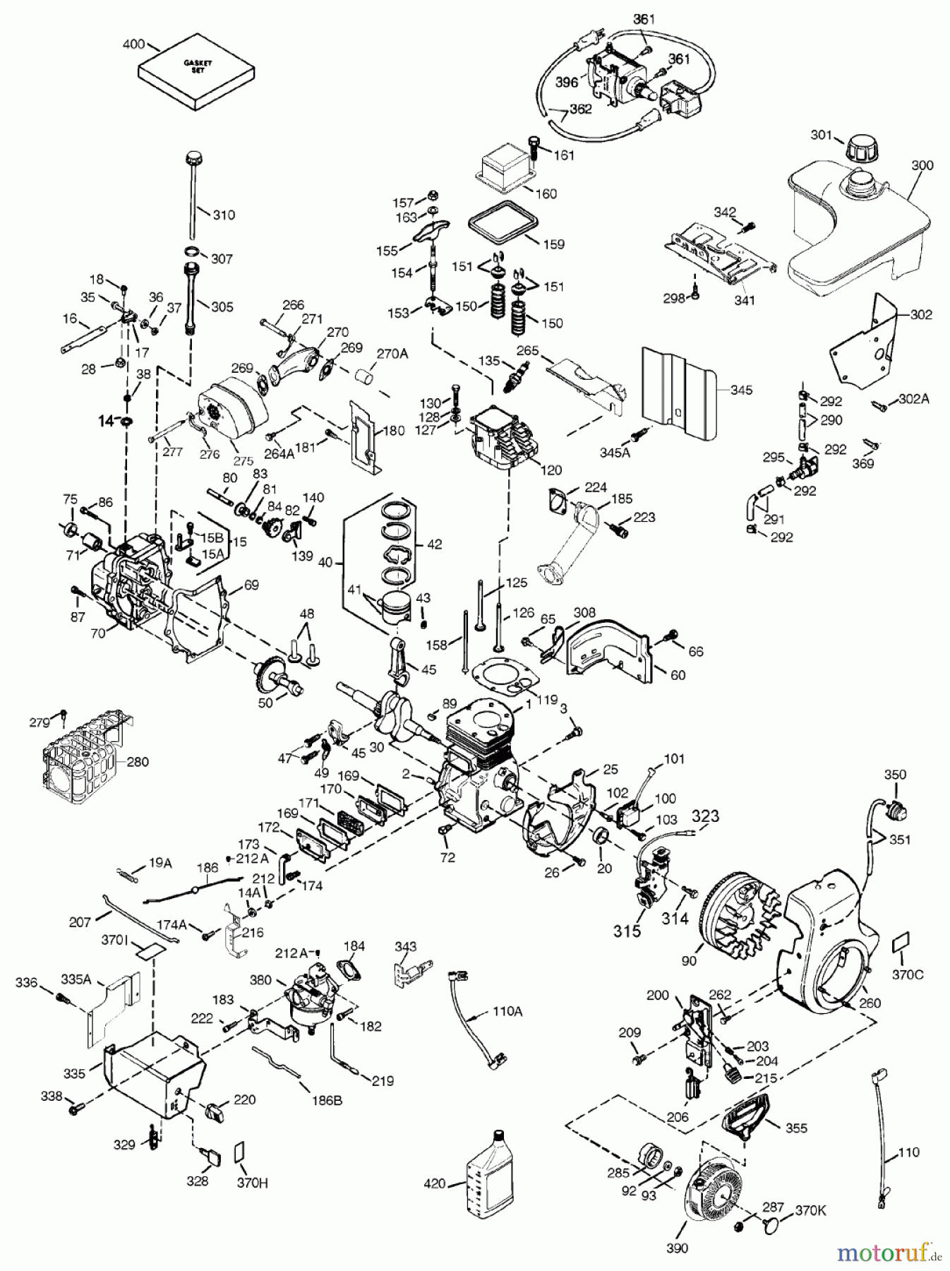 Toro Neu Snow Blowers/Snow Throwers Seite 1 38079 (924) - Toro 924 Power Shift Snowthrower, 2000 (200000001-200999999) ENGINE ASSEMBLY OHSK90-221413A (ONLY ON: 38547)