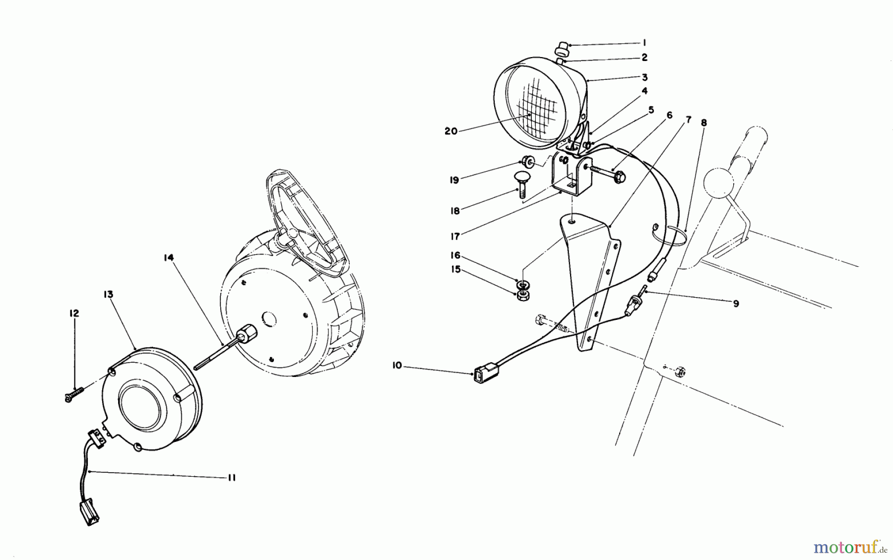 Toro Neu Snow Blowers/Snow Throwers Seite 1 38080 (824) - Toro 824 Snowthrower, 1986 (6000001-6999999) LIGHT KIT NO. 54-9821 (OPTIONAL)