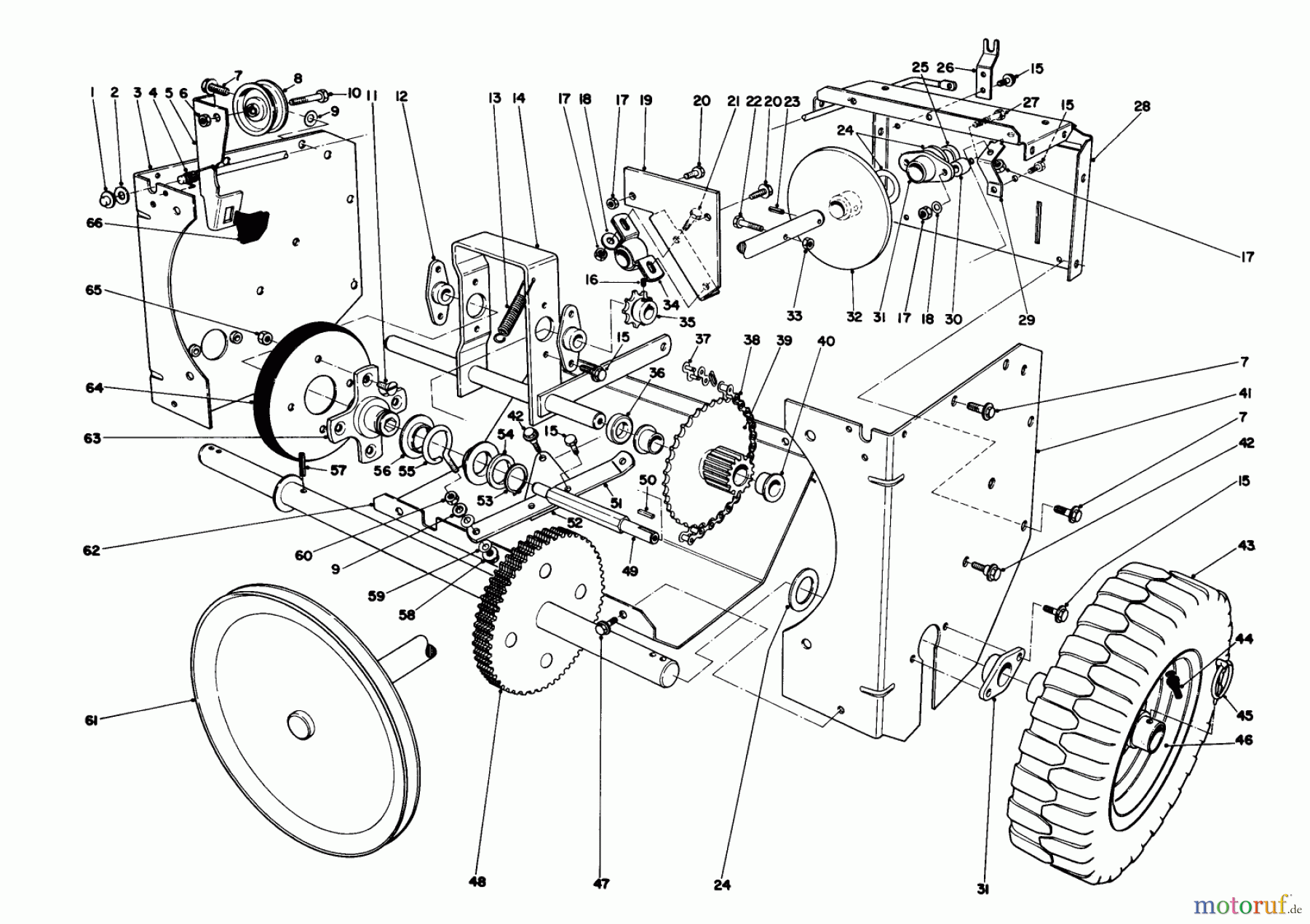  Toro Neu Snow Blowers/Snow Throwers Seite 1 38080 (824) - Toro 824 Snowthrower, 1986 (6000001-6999999) TRACTION ASSEMBLY