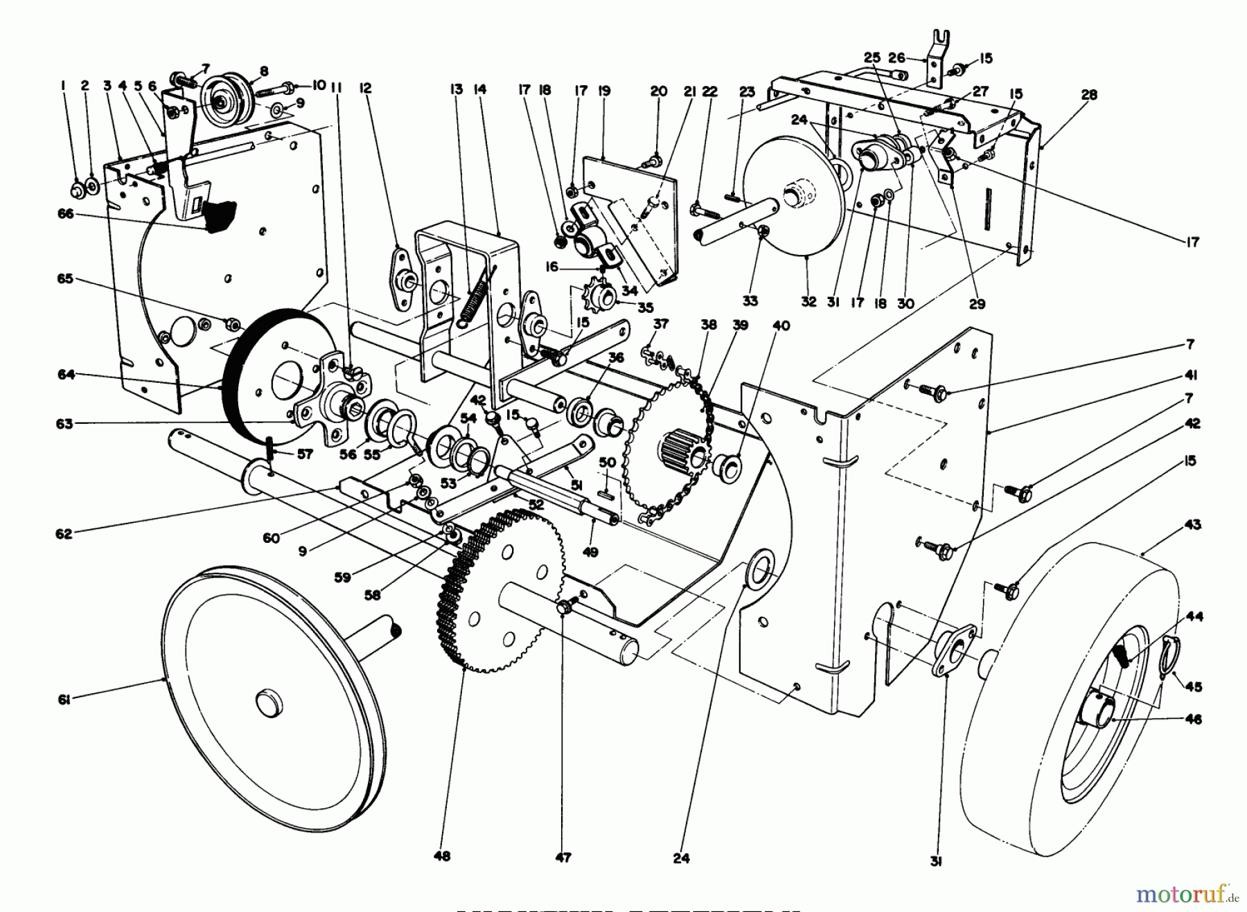 Toro Neu Snow Blowers/Snow Throwers Seite 1 38080 (824) - Toro 824 Snowthrower, 1987 (7000001-7999999) TRACTION ASSEMBLY