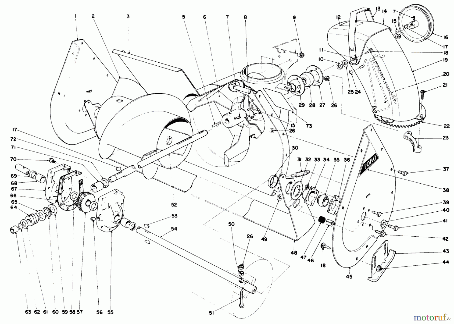  Toro Neu Snow Blowers/Snow Throwers Seite 1 38080 (824) - Toro 824 Snowthrower, 1989 (9000001-9999999) AUGER ASSEMBLY