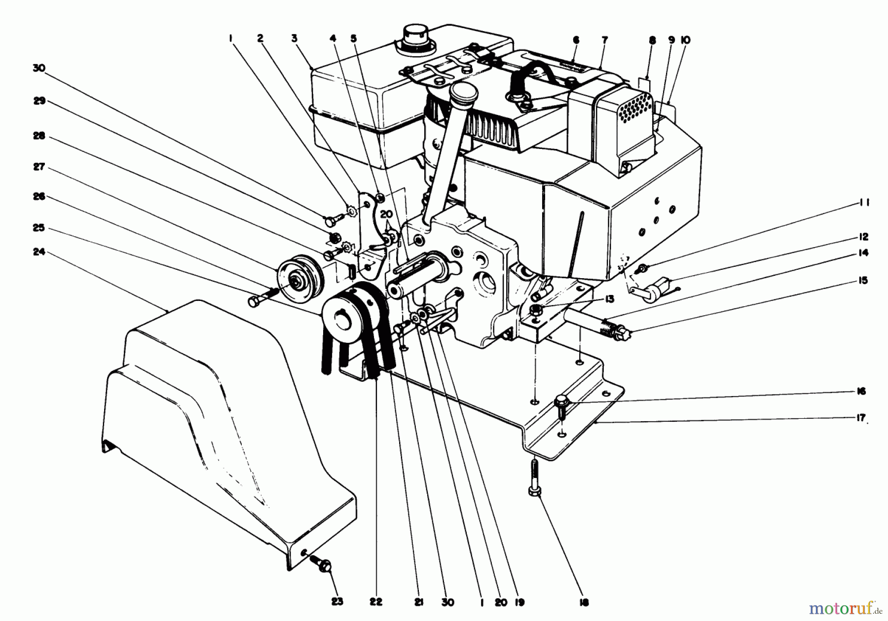 Toro Neu Snow Blowers/Snow Throwers Seite 1 38080 (824) - Toro 824 Snowthrower, 1992 (2000001-2999999) ENGINE ASSEMBLY