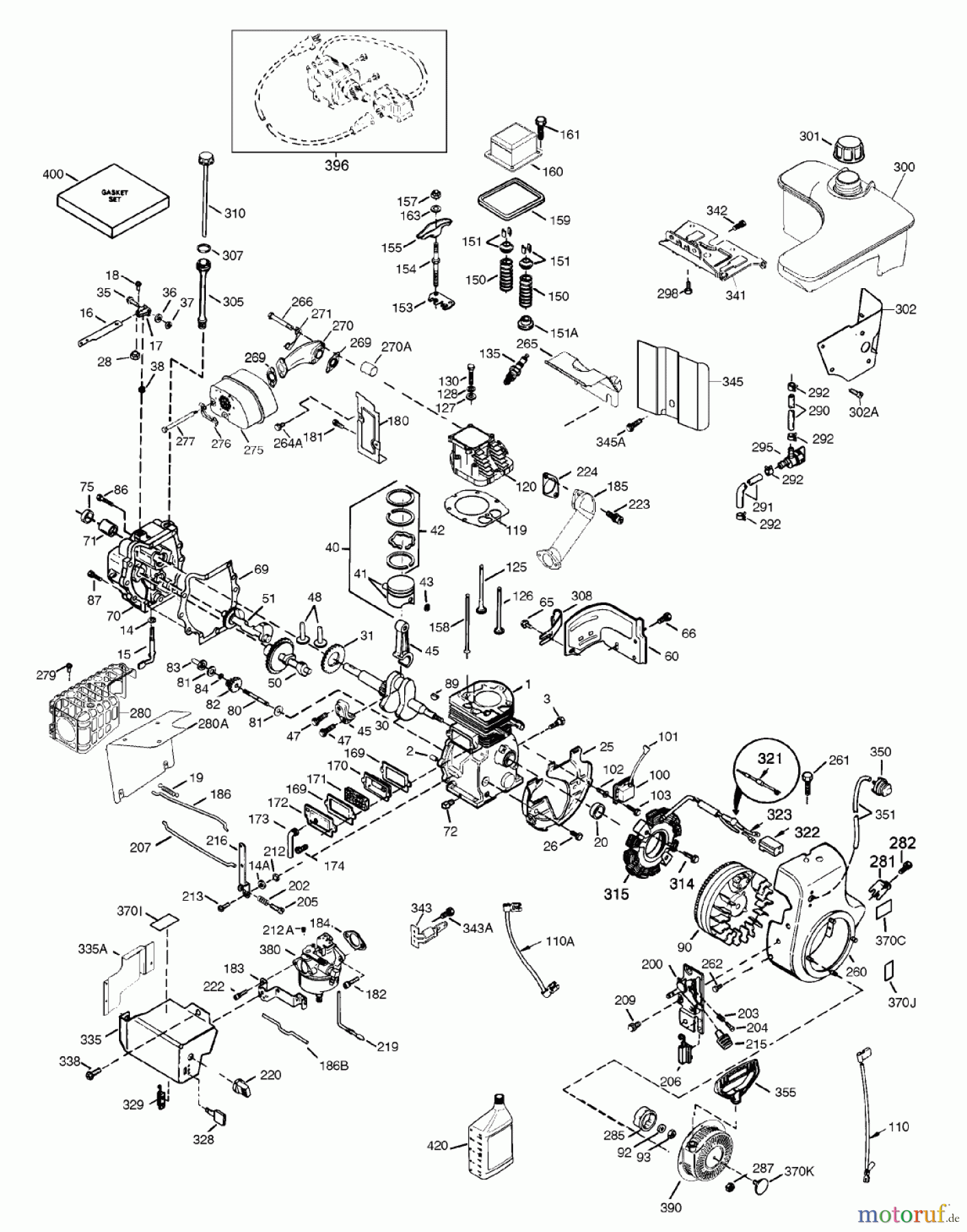 Toro Neu Snow Blowers/Snow Throwers Seite 1 38087 (1332) - Toro 1332 Power Shift Snowthrower, 2004 (240000001-240999999) TECUMSEH ENGINE ASSEMBLY MODEL NO. OHSK130-223819E
