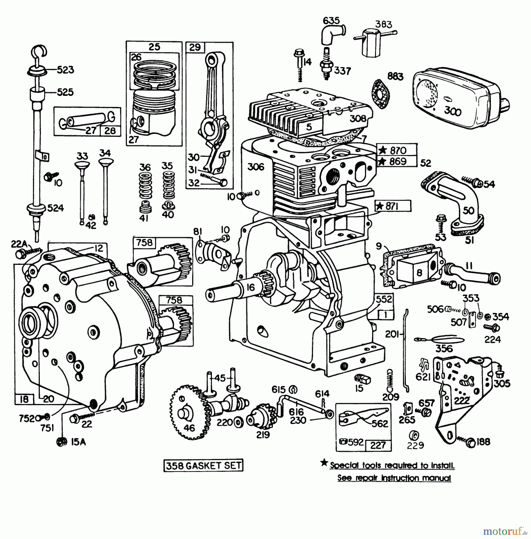  Toro Neu Snow Blowers/Snow Throwers Seite 1 38095 (1132) - Toro 1132 Snowthrower, 1986 (6000001-6999999) ENGINE BRIGGS & STRATTON MODEL NO. 252416-0677-01 #1