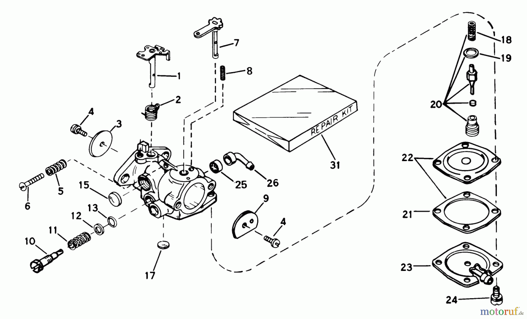 Toro Neu Snow Blowers/Snow Throwers Seite 1 38100 (S-140) - Toro S-140 Snowthrower, 1980 (SN 0000001-0499999) CARBURETOR NO. 632103 ENGINE MODEL AH-520 TYPE 1584A (USED ON UNITS WITH SERIAL NO. 0000001 THRU 0299999)
