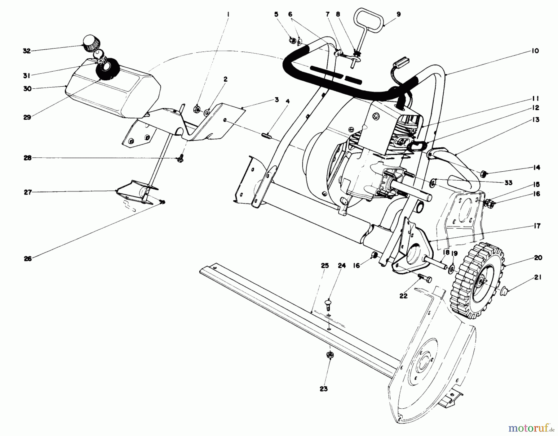Toro Neu Snow Blowers/Snow Throwers Seite 1 38130 (S-200) - Toro S-200 Snowthrower, 1979 (9000001-9999999) ENGINE ASSEMBLY (MODEL 38120)