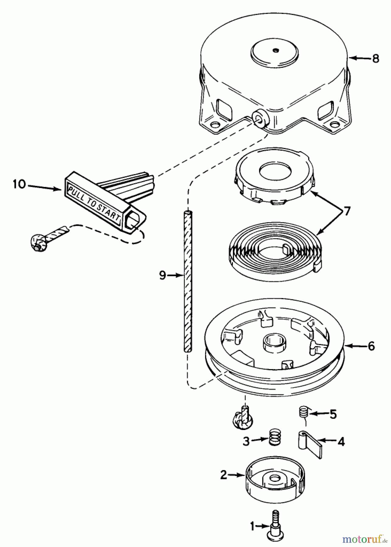 Toro Neu Snow Blowers/Snow Throwers Seite 1 38120 (S-200) - Toro S-200 Snowthrower, 1980 (0100000-0499999) SHROUD & REWIND STARTER NO. 590537 ENGINE MODEL AH520 TYPE 1585A UNIT MODEL 38120 (USED ON UNITS WITH SERIAL NO.