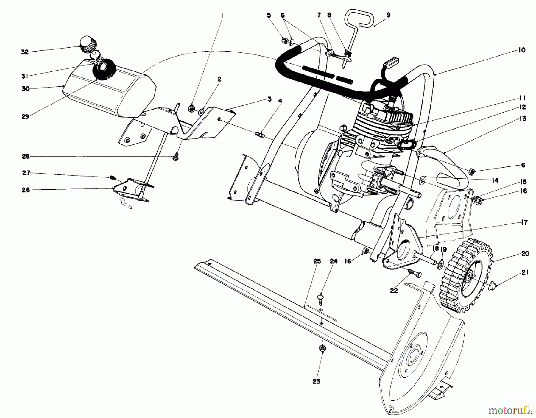 Toro Neu Snow Blowers/Snow Throwers Seite 1 38120 (S-200) - Toro S-200 Snowthrower, 1980 (0500000-0999999) ENGINE ASSEMBLY (MODEL 38120)